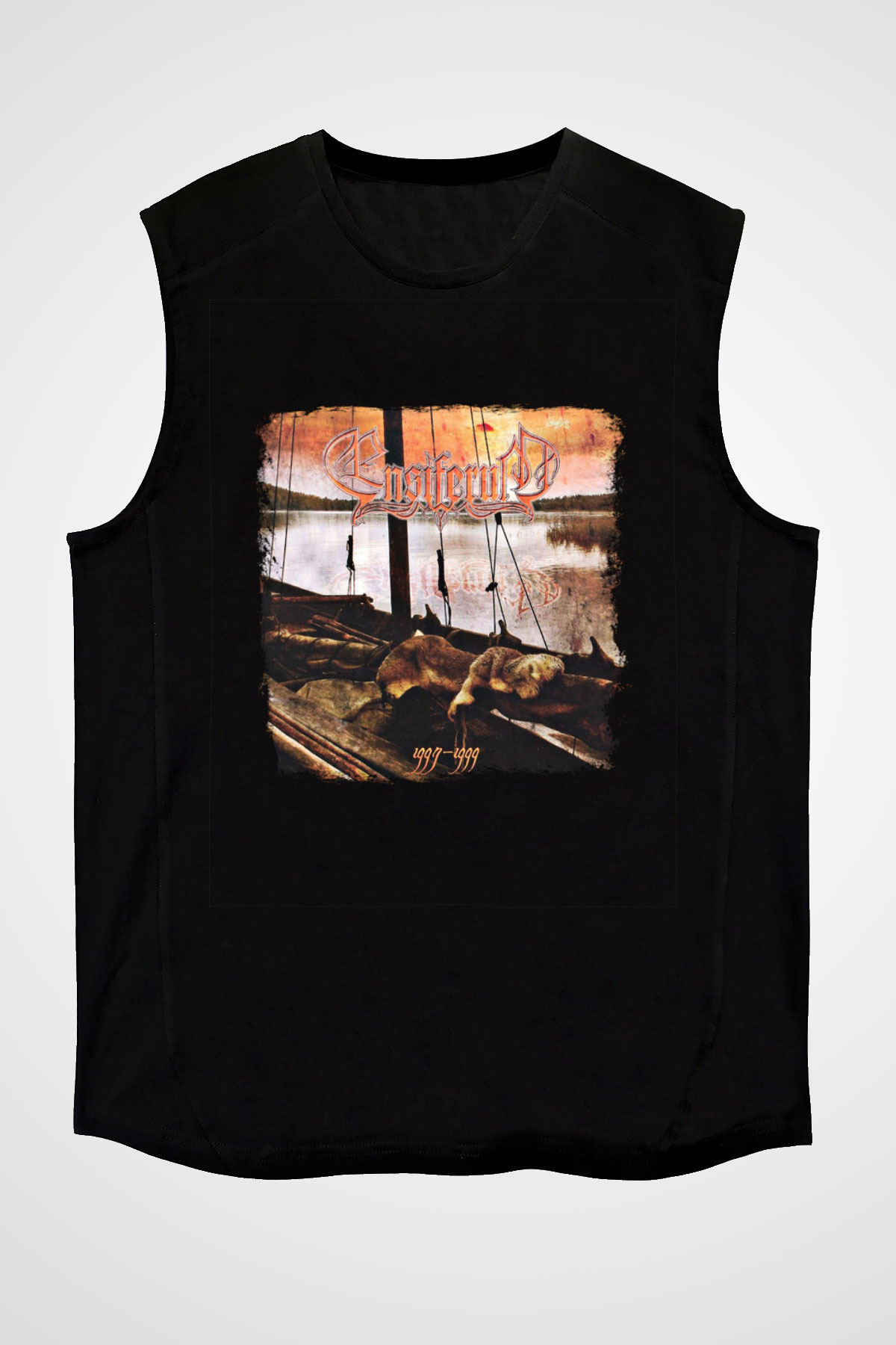 Ensiferum Baskılı Unisex Siyah Kolsuz Tişört