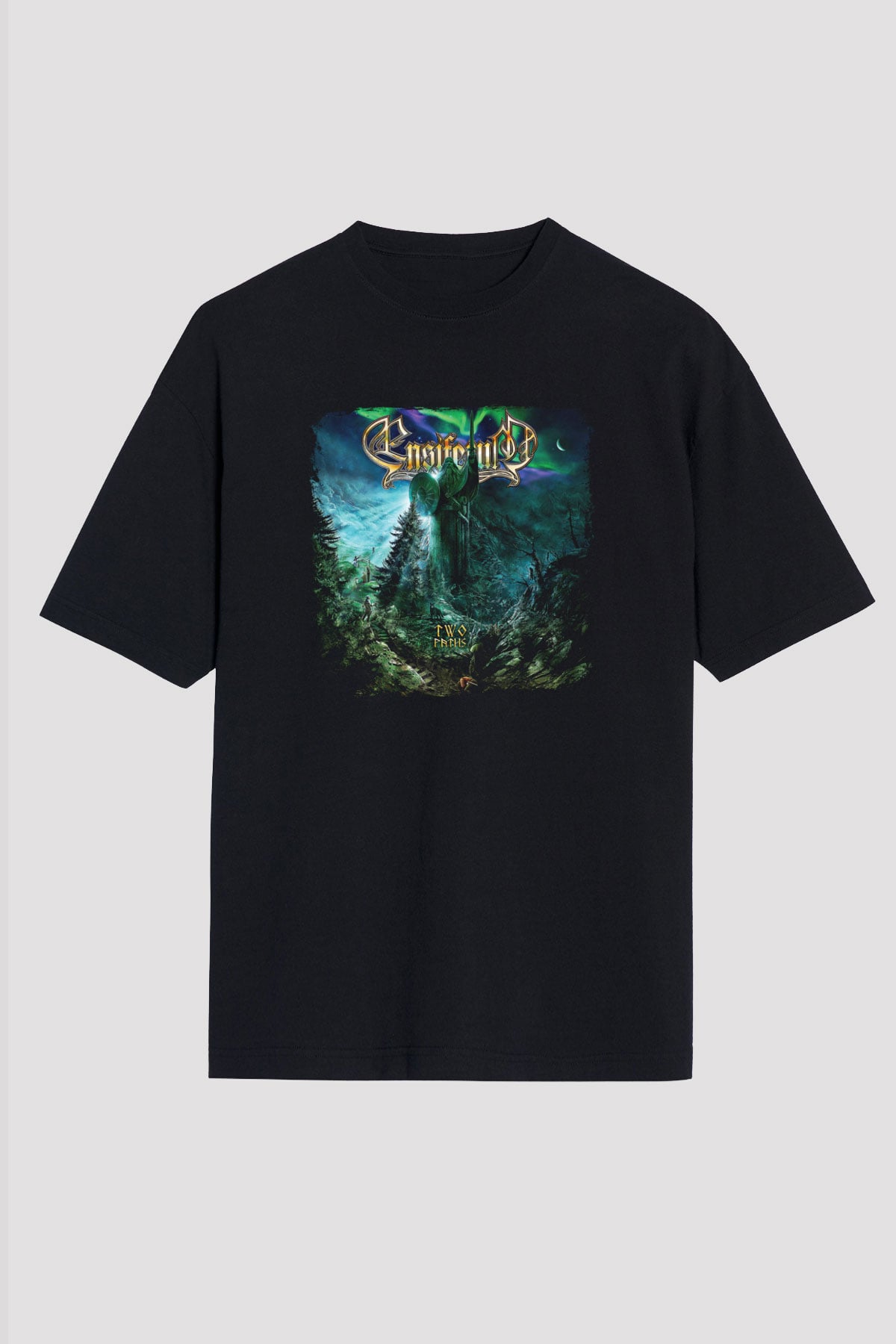 Ensiferum Baskılı Unisex Siyah Oversize Tişört