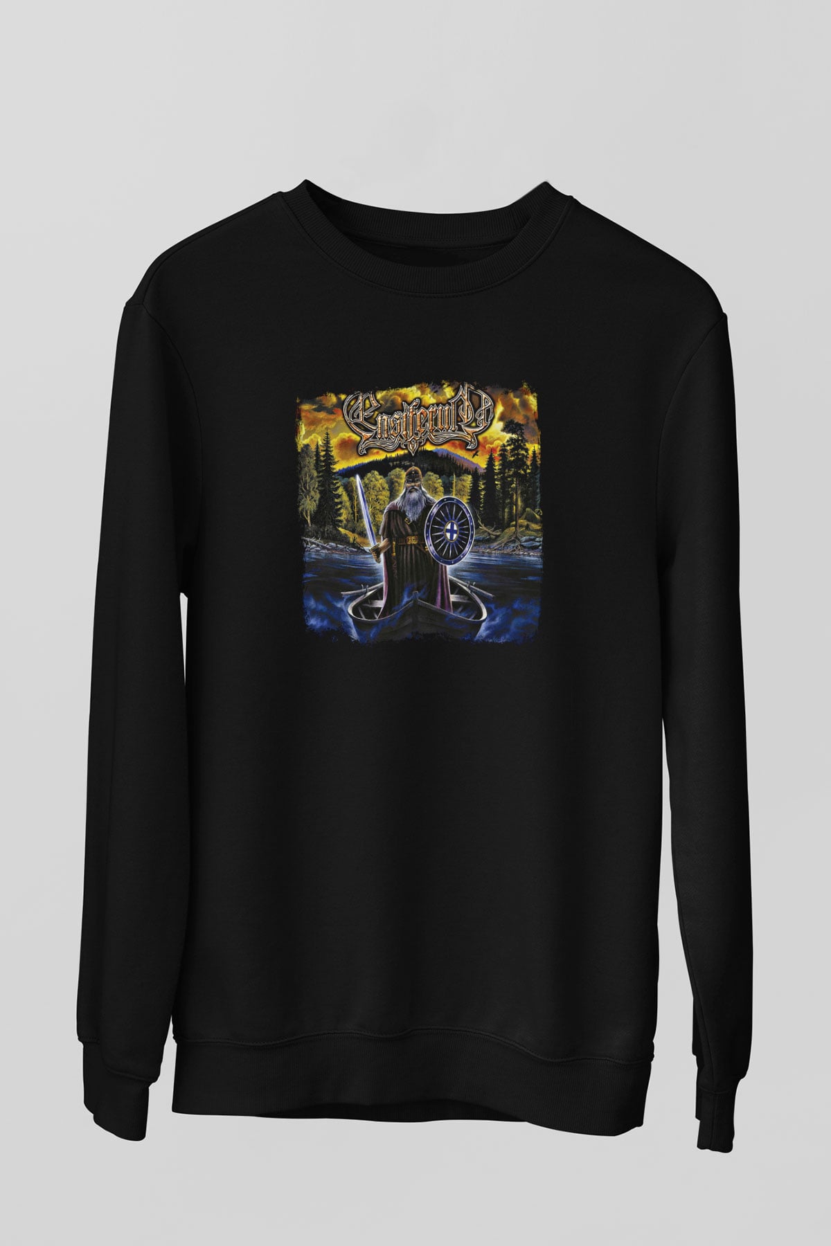 Ensiferum Baskılı Unisex Siyah Sweatshirt