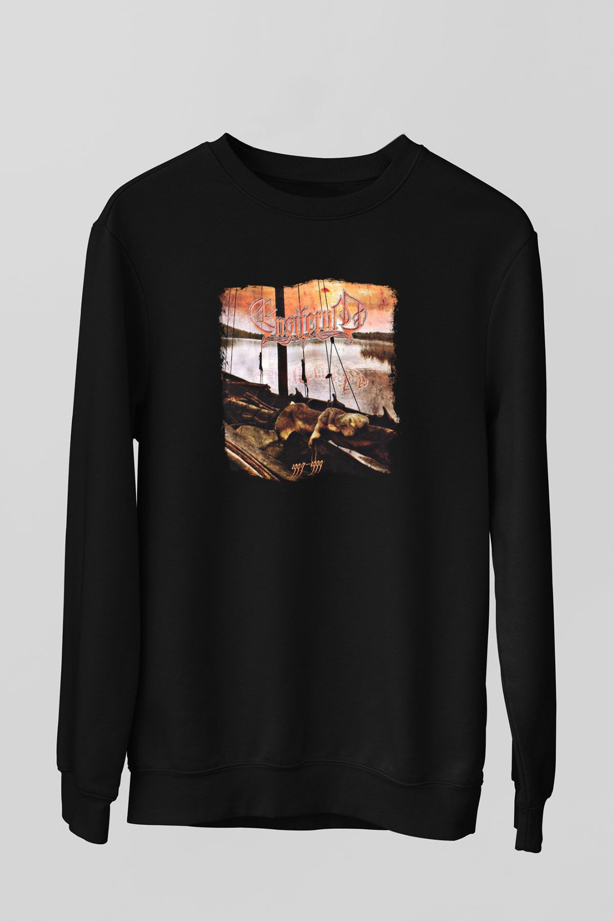 Ensiferum Baskılı Unisex Siyah Sweatshirt