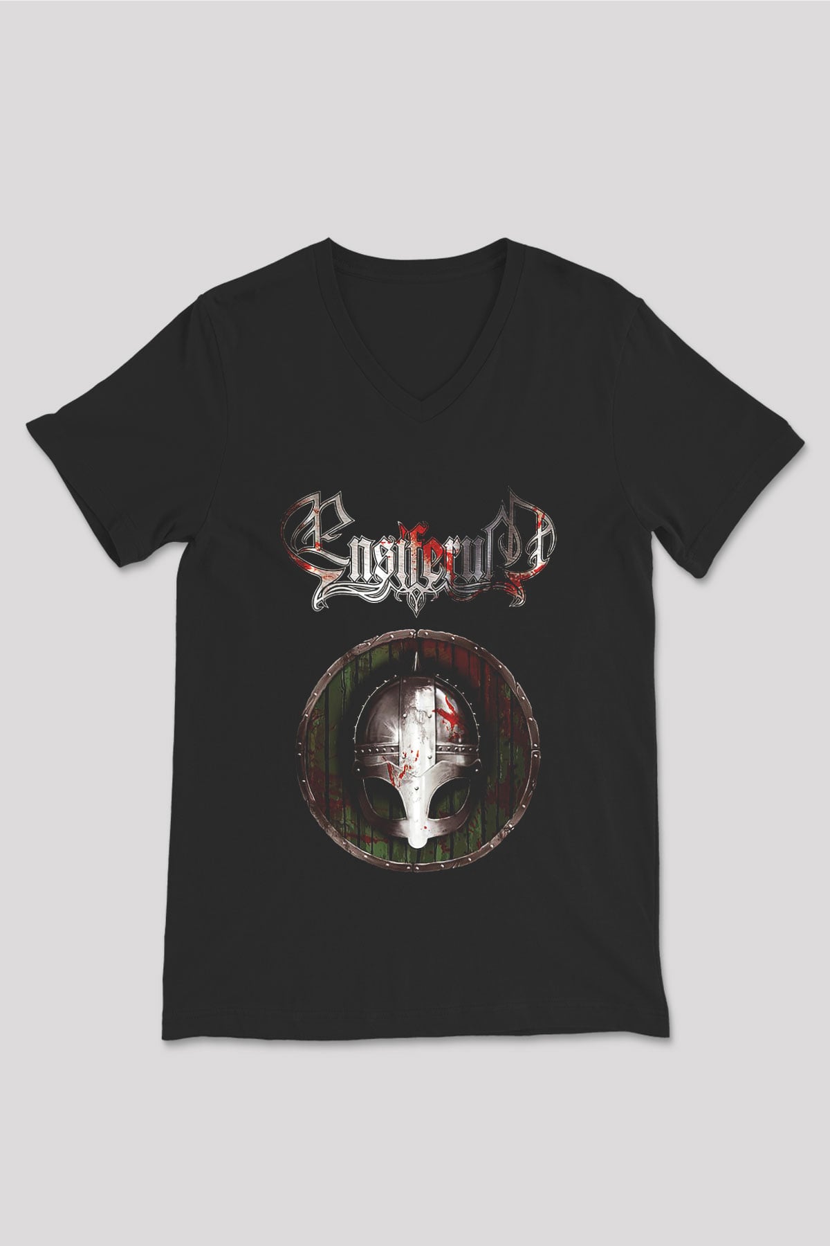 Ensiferum Siyah Unisex V Yaka Tişört T-Shirt