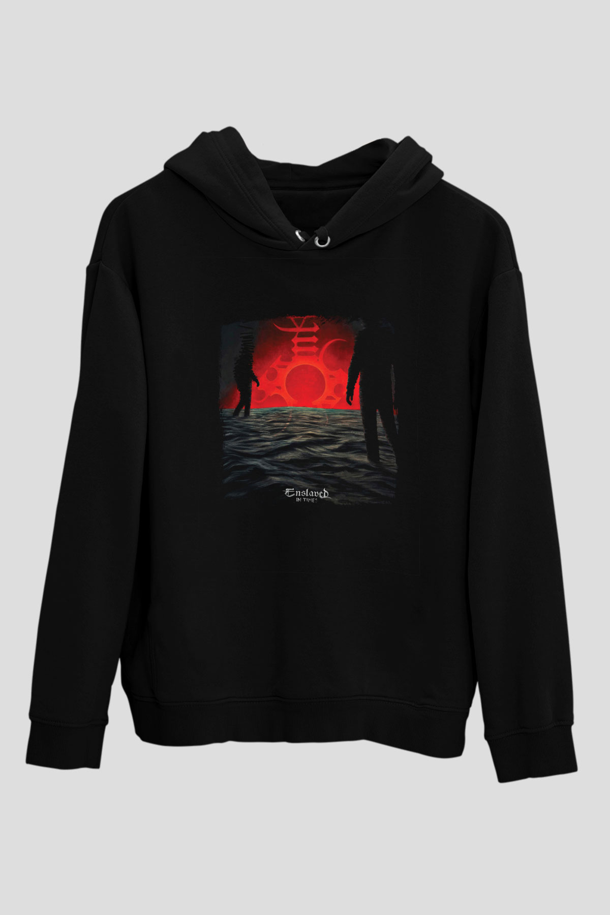 Enslaved Baskılı Unisex Siyah Hoodie