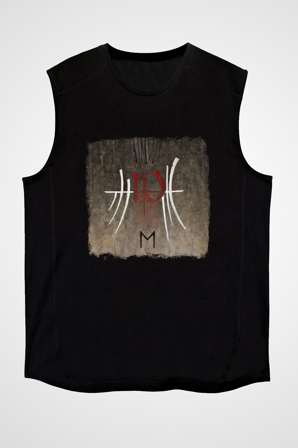 Enslaved Baskılı Unisex Siyah Kolsuz Tişört