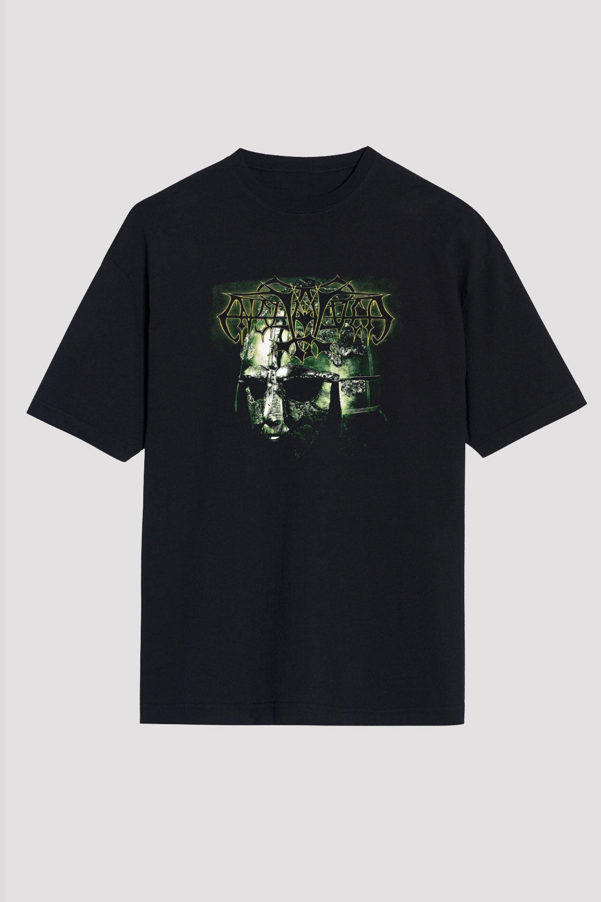 Enslaved Baskılı Unisex Siyah Oversize Tişört