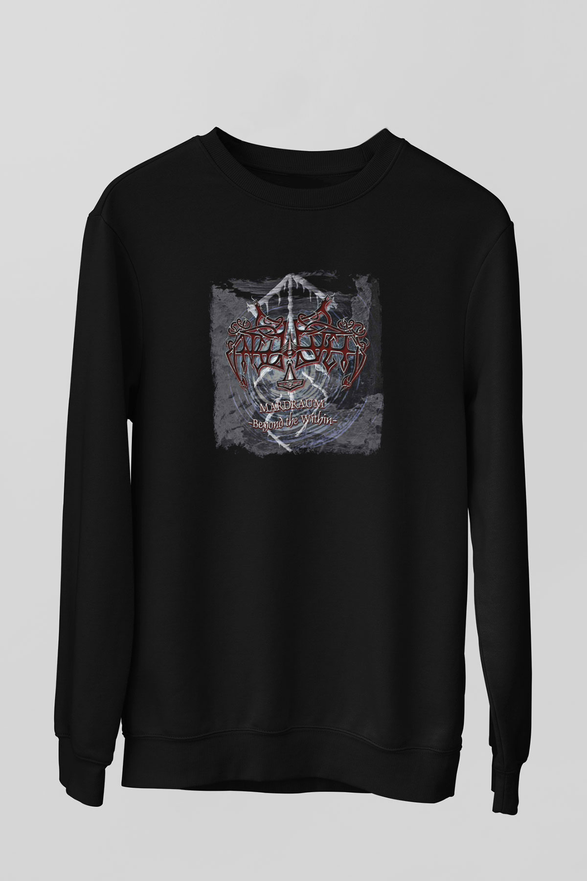 Enslaved Baskılı Unisex Siyah Sweatshirt
