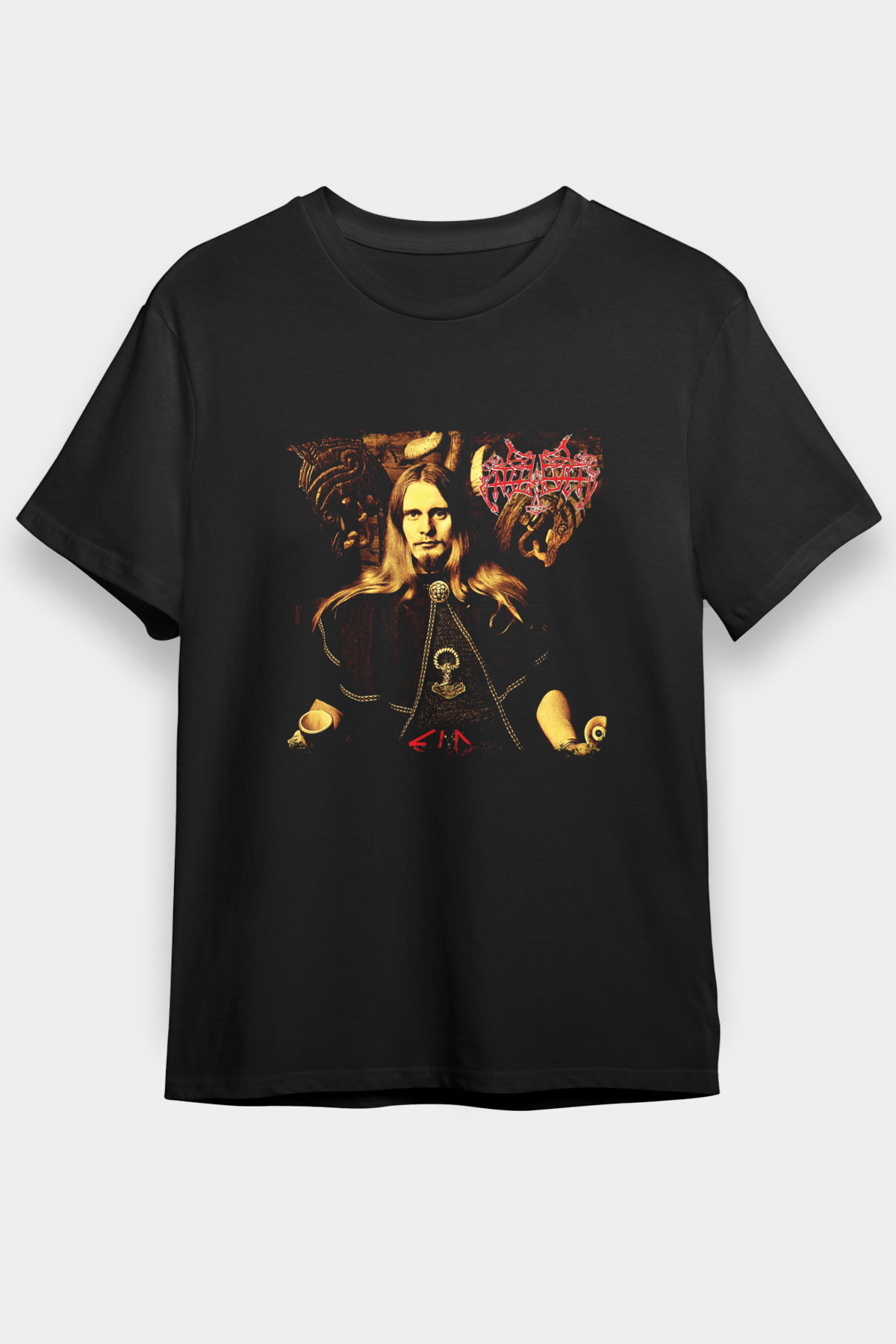 Enslaved Baskılı Unisex Siyah Tişört