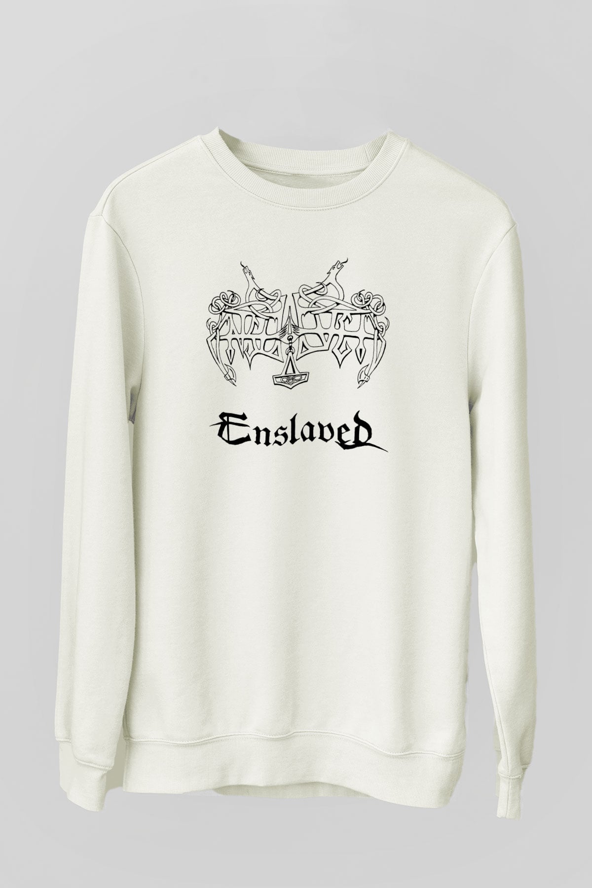 Enslaved Beyaz Unisex Sweatshirt