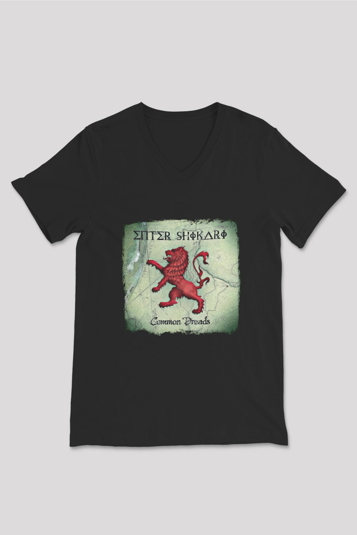 Enter Shikari Baskılı Unisex Siyah V Yaka Tişört