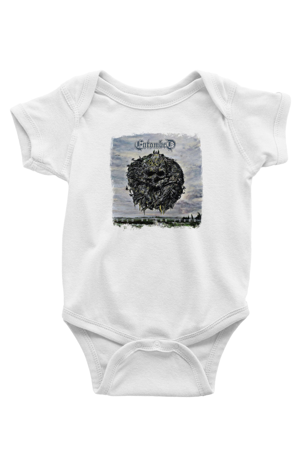 Entombed Baskılı Unisex Beyaz Bebek Body - Zıbın