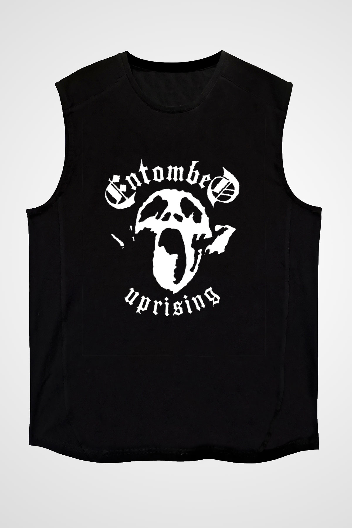 Entombed Baskılı Unisex Siyah Kolsuz Tişört