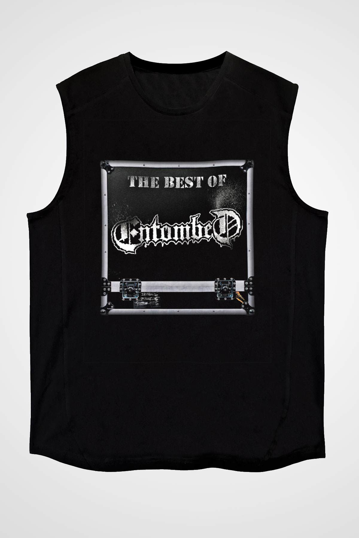 Entombed Baskılı Unisex Siyah Kolsuz Tişört