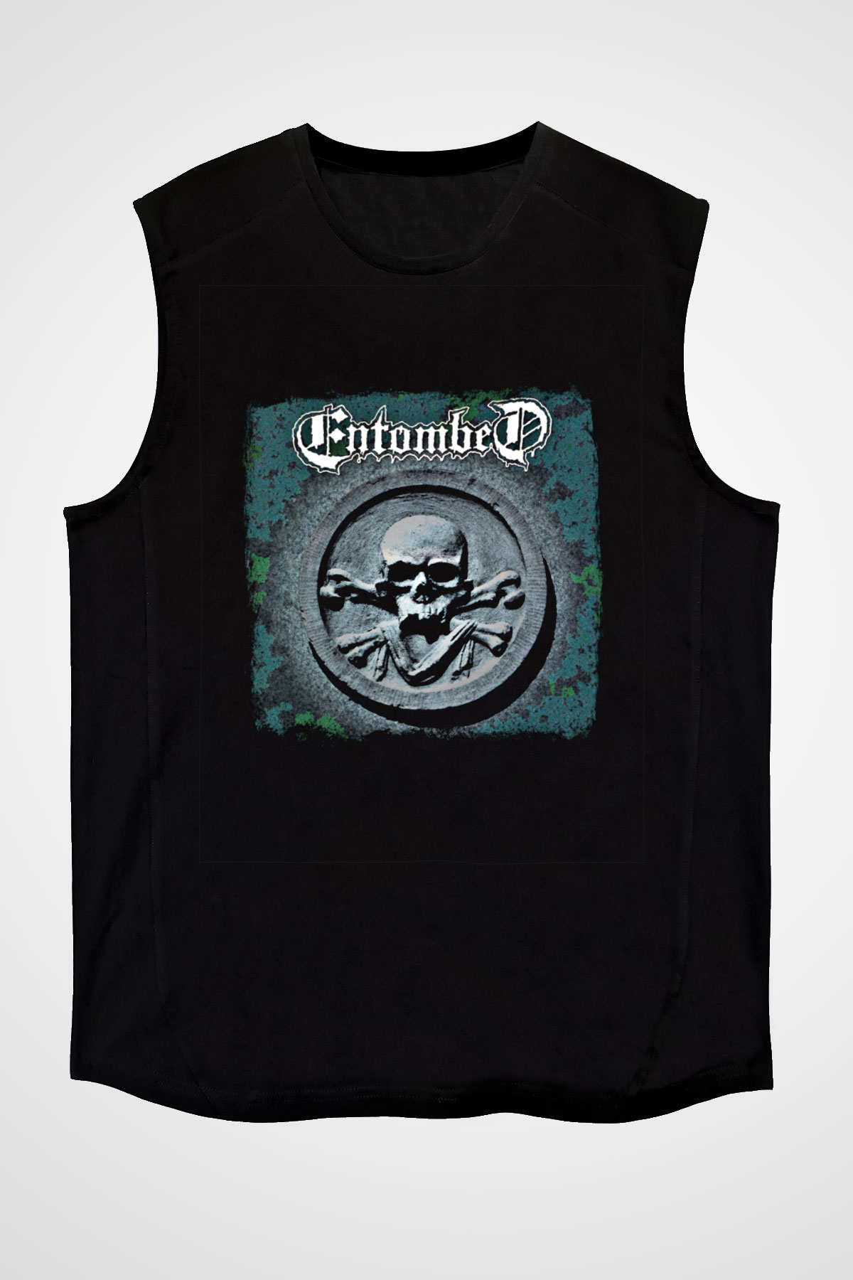 Entombed Baskılı Unisex Siyah Kolsuz Tişört