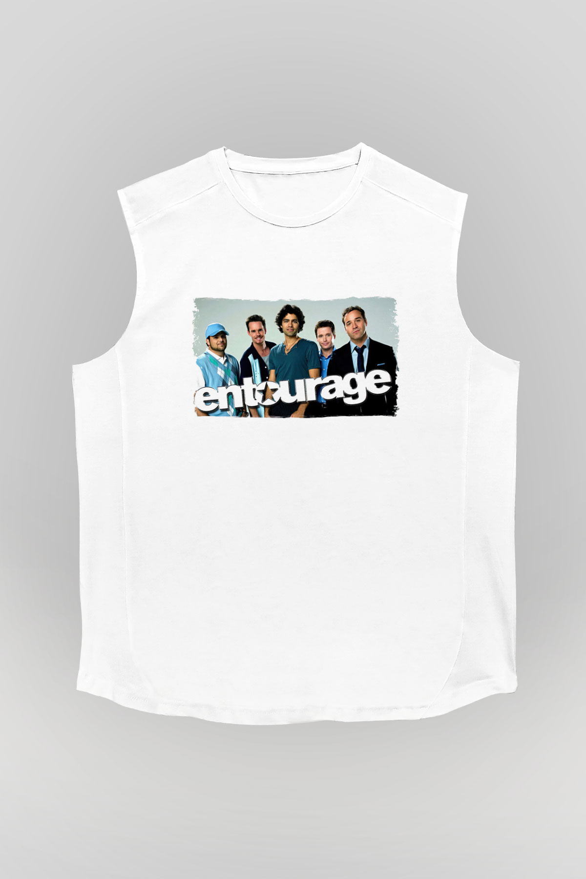 Entourage Beyaz Unisex Kolsuz Tişört