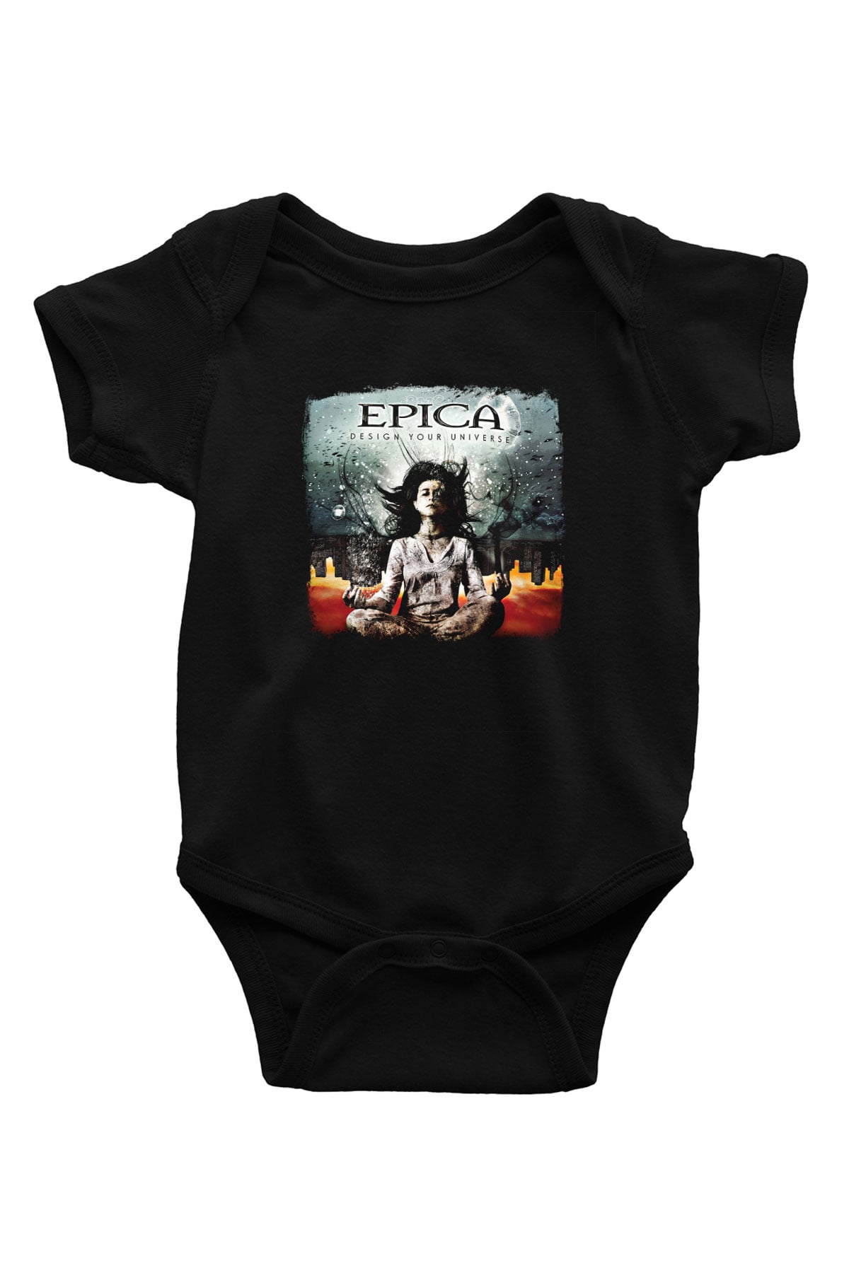 Epica Baskılı Unisex Siyah Bebek Body - Zıbın
