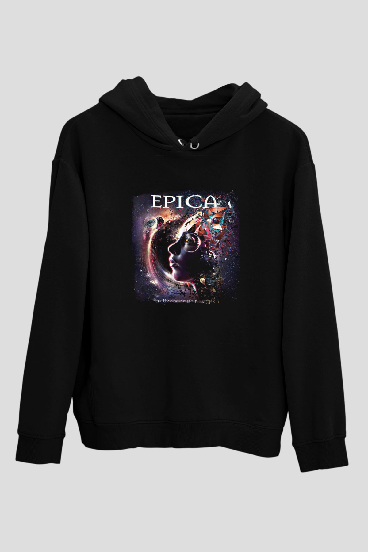 Epica Baskılı Unisex Siyah Hoodie