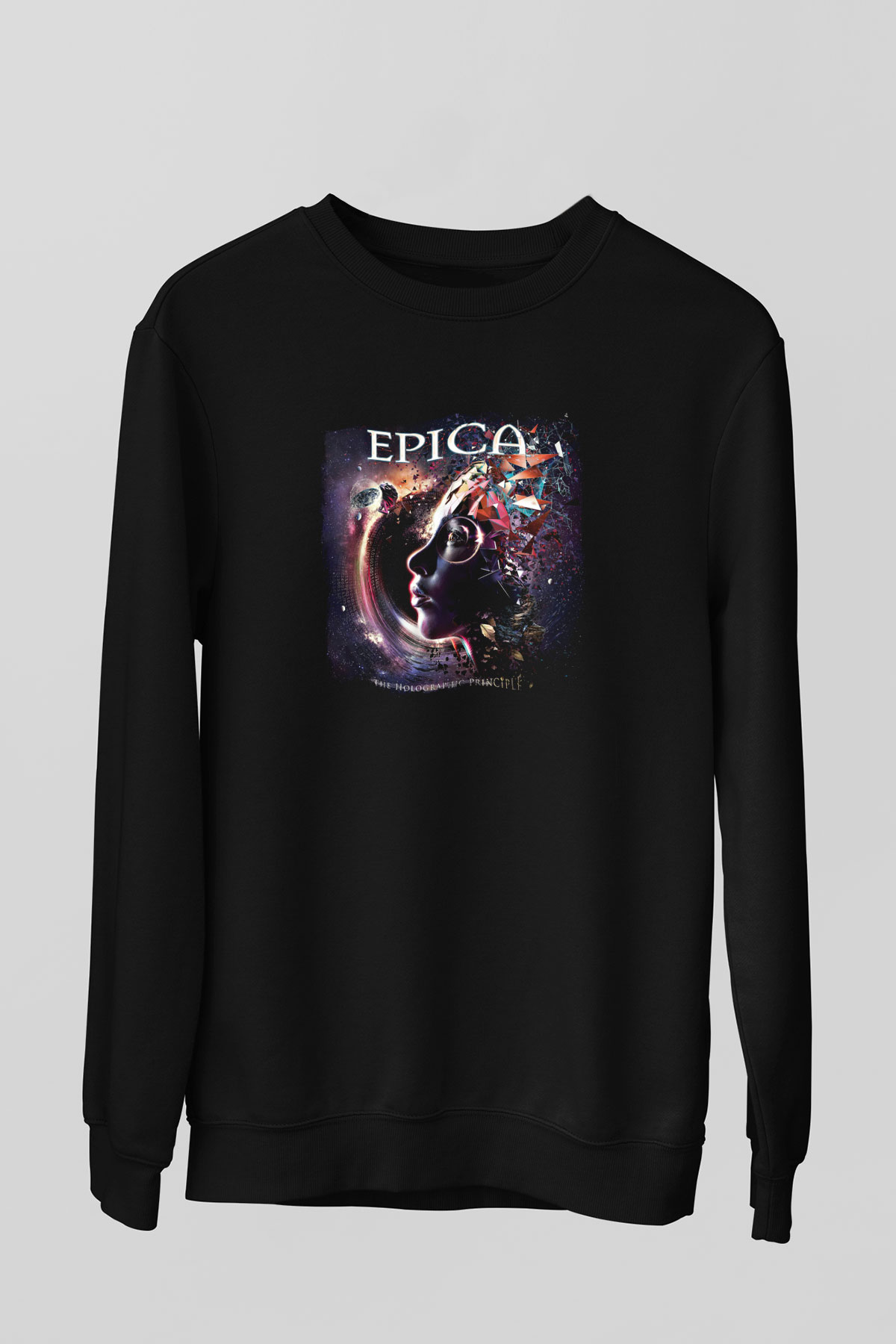 Epica Baskılı Unisex Siyah Sweatshirt