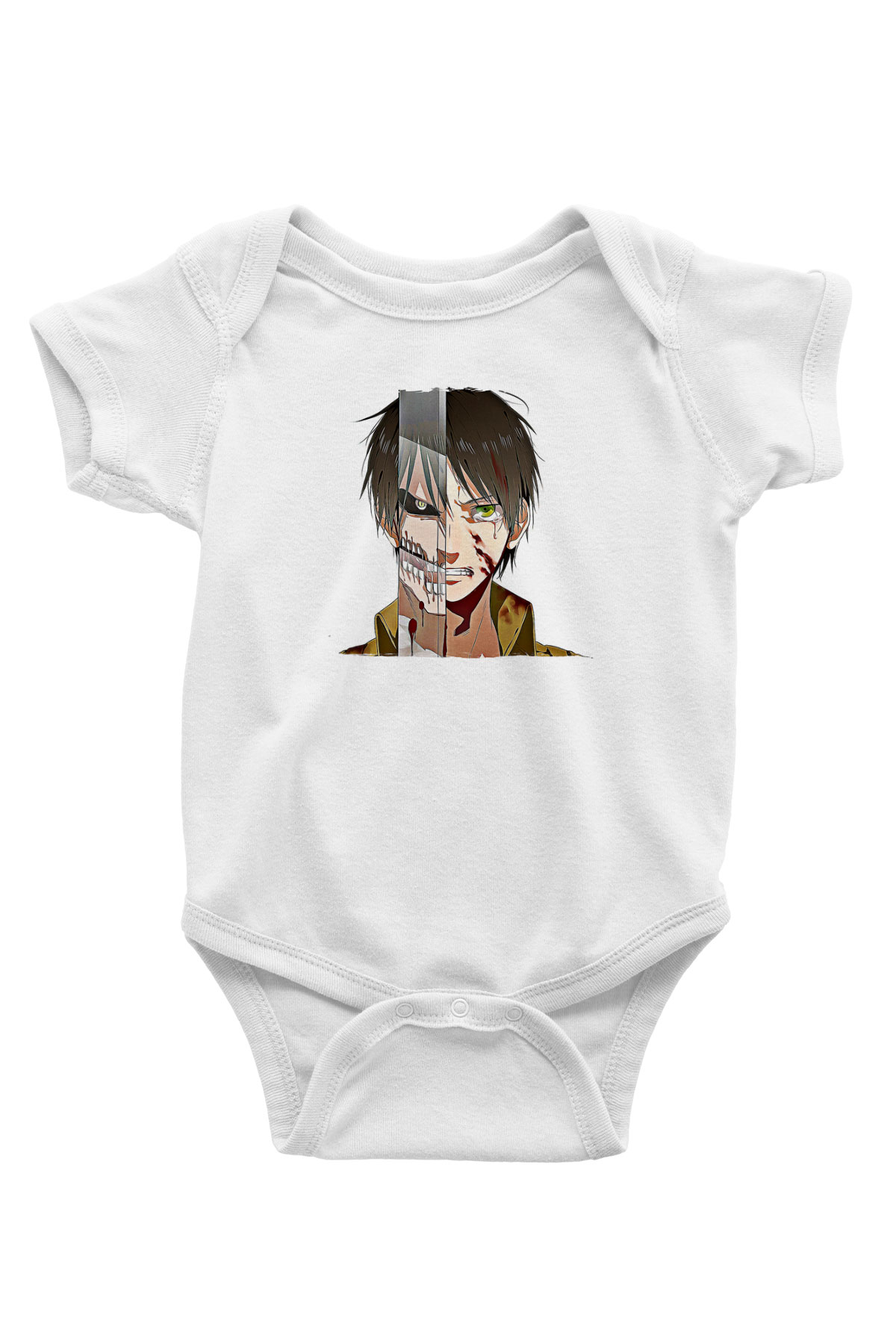 Eren Jaeger Baskılı Beyaz Unisex Bebek Body - Zıbın