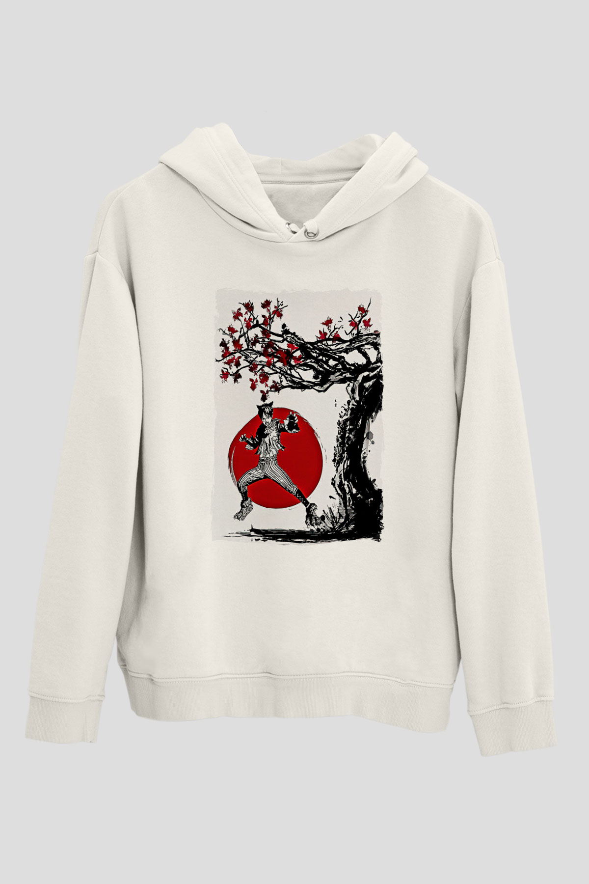 Eren Jaeger Baskılı Beyaz Unisex Hoodie