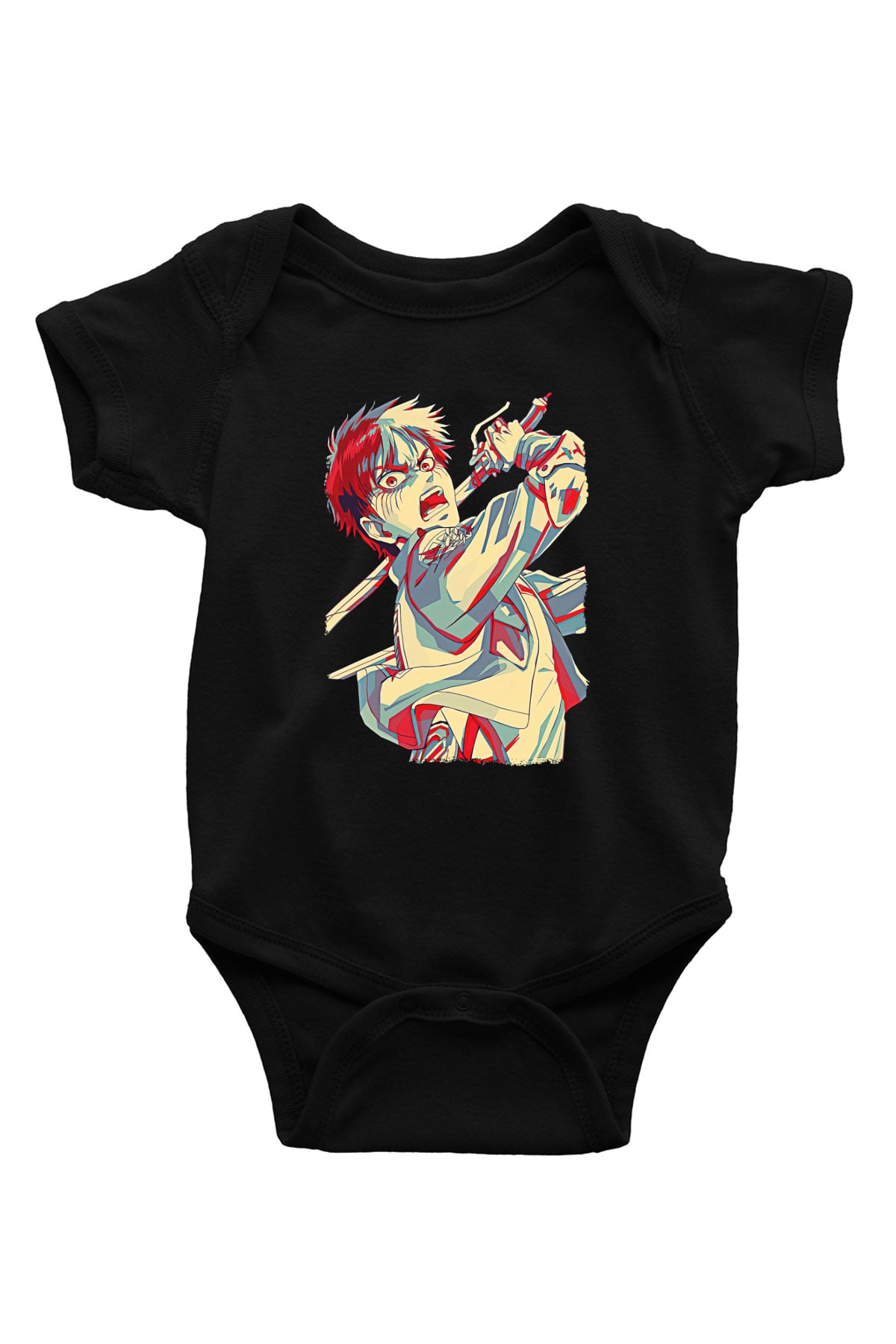 Eren Jaeger Baskılı Unisex Siyah Bebek Body - Zıbın