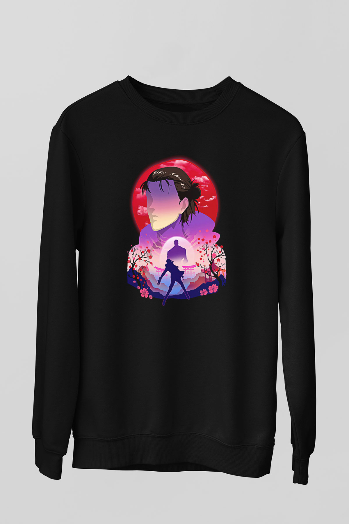 Eren Jaeger Baskılı Unisex Siyah Sweatshirt