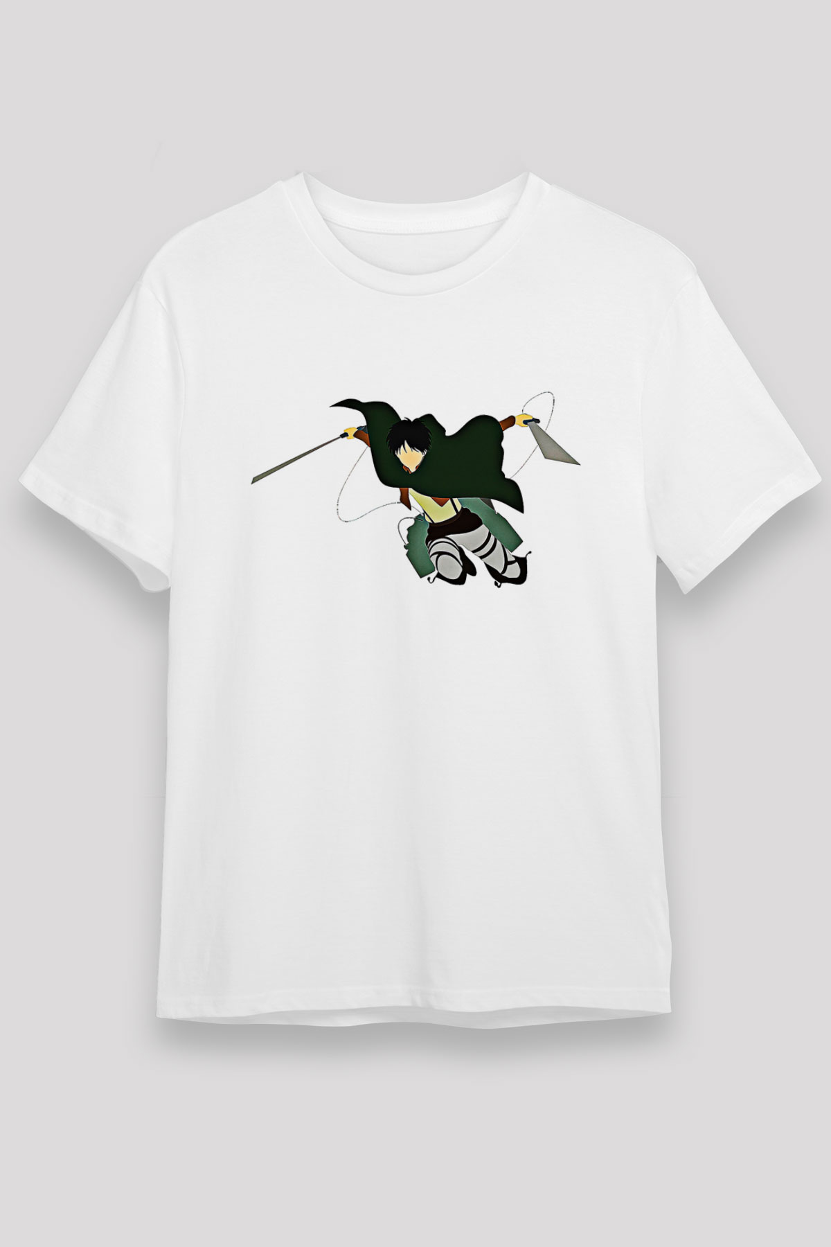Eren Jaeger Unisex Baskılı Beyaz Tişört - Tshirt