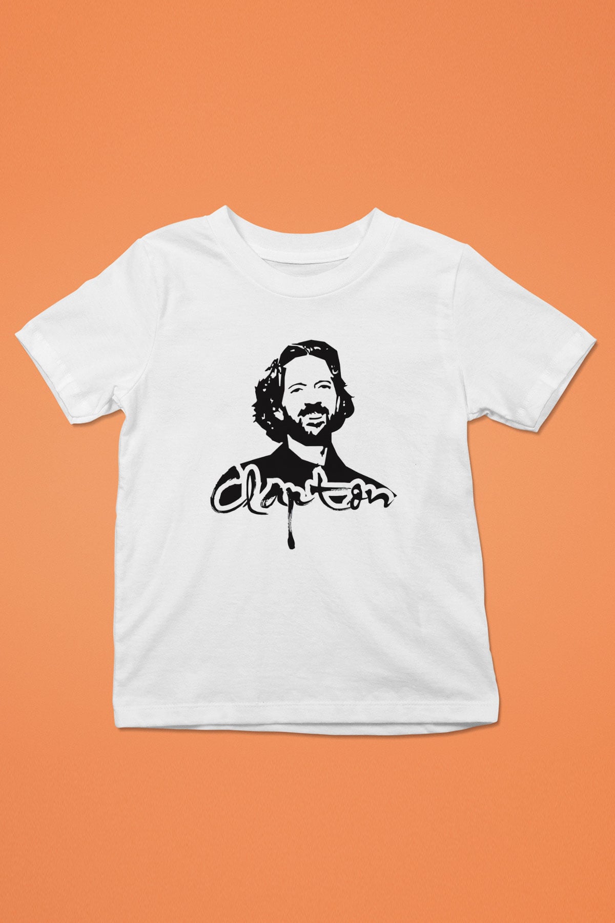 Eric Clapton Baskılı Beyaz Unisex Çocuk Tişört