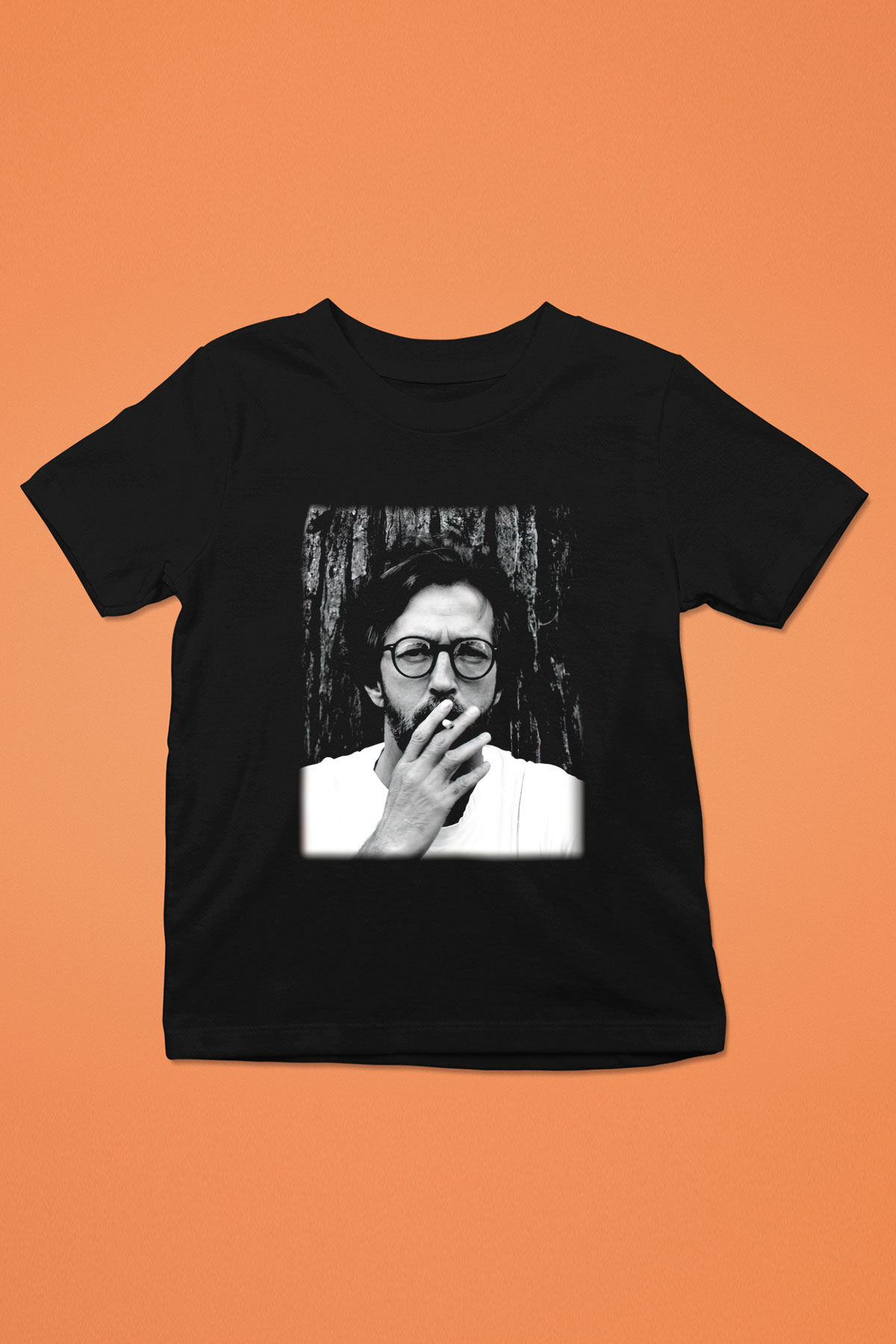 Eric Clapton Baskılı Siyah Unisex Çocuk Tişört