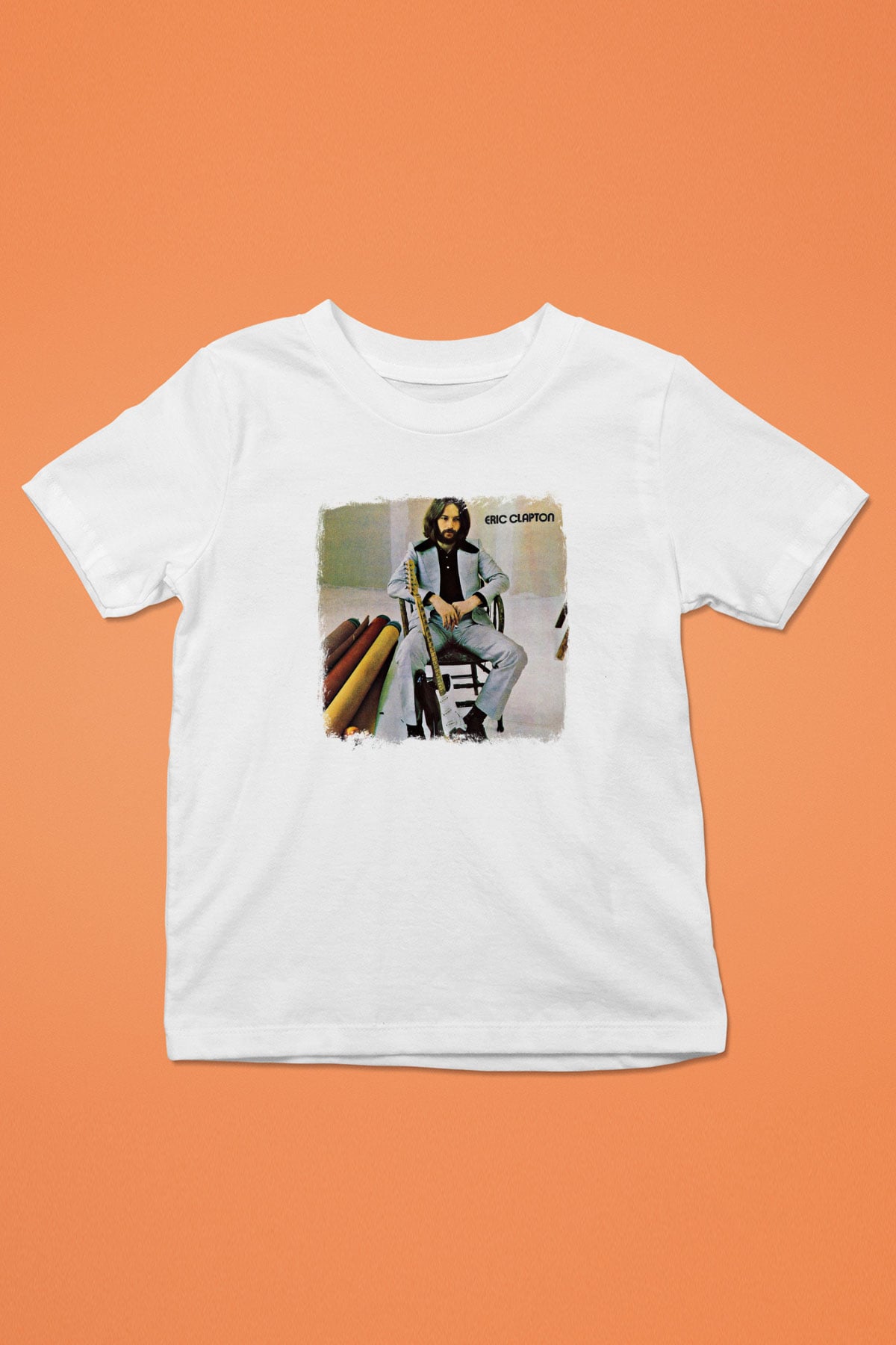Eric Clapton Baskılı Unisex Beyaz Çocuk Tişört