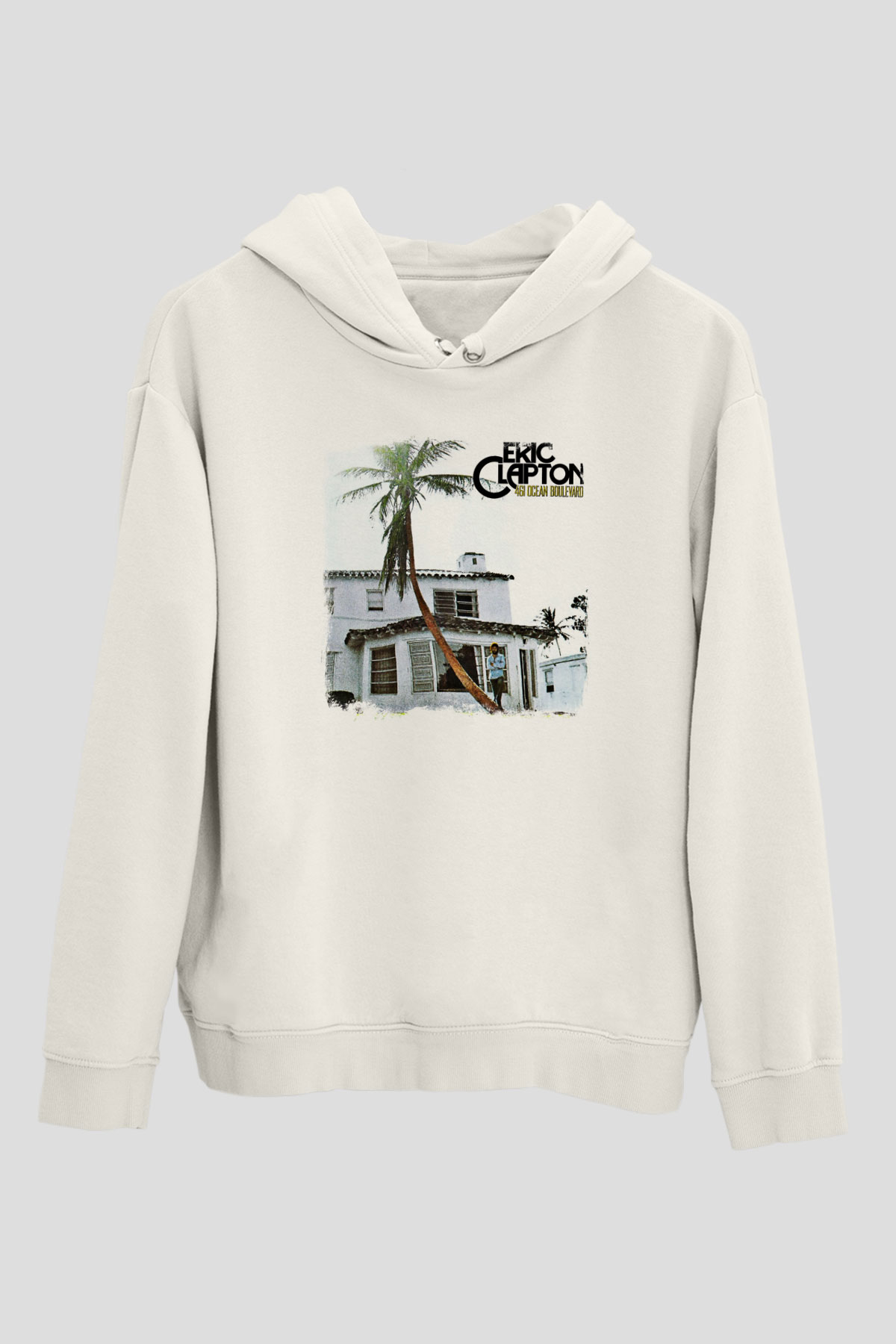 Eric Clapton Baskılı Unisex Beyaz Hoodie