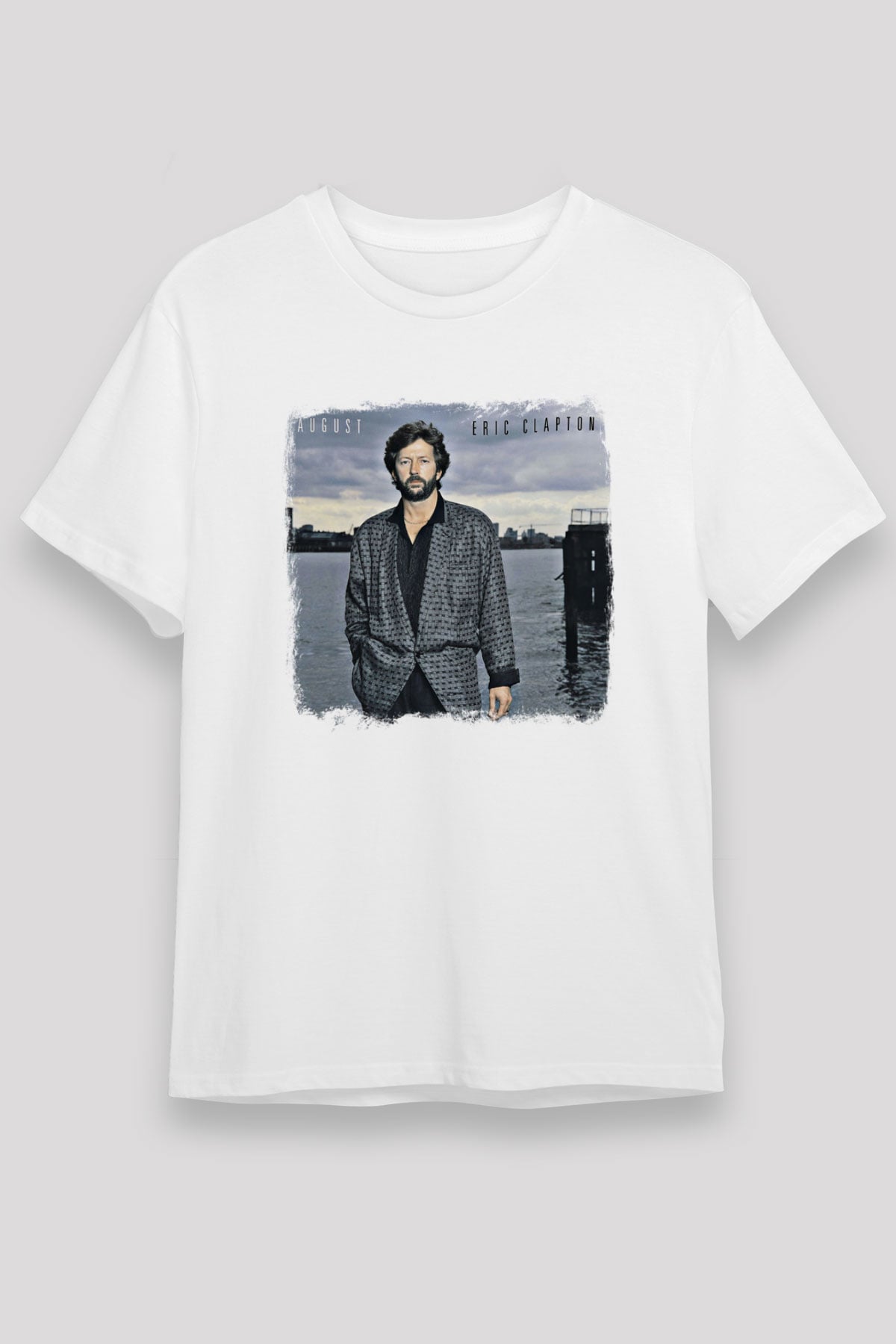 Eric Clapton Baskılı Unisex Beyaz Tişört