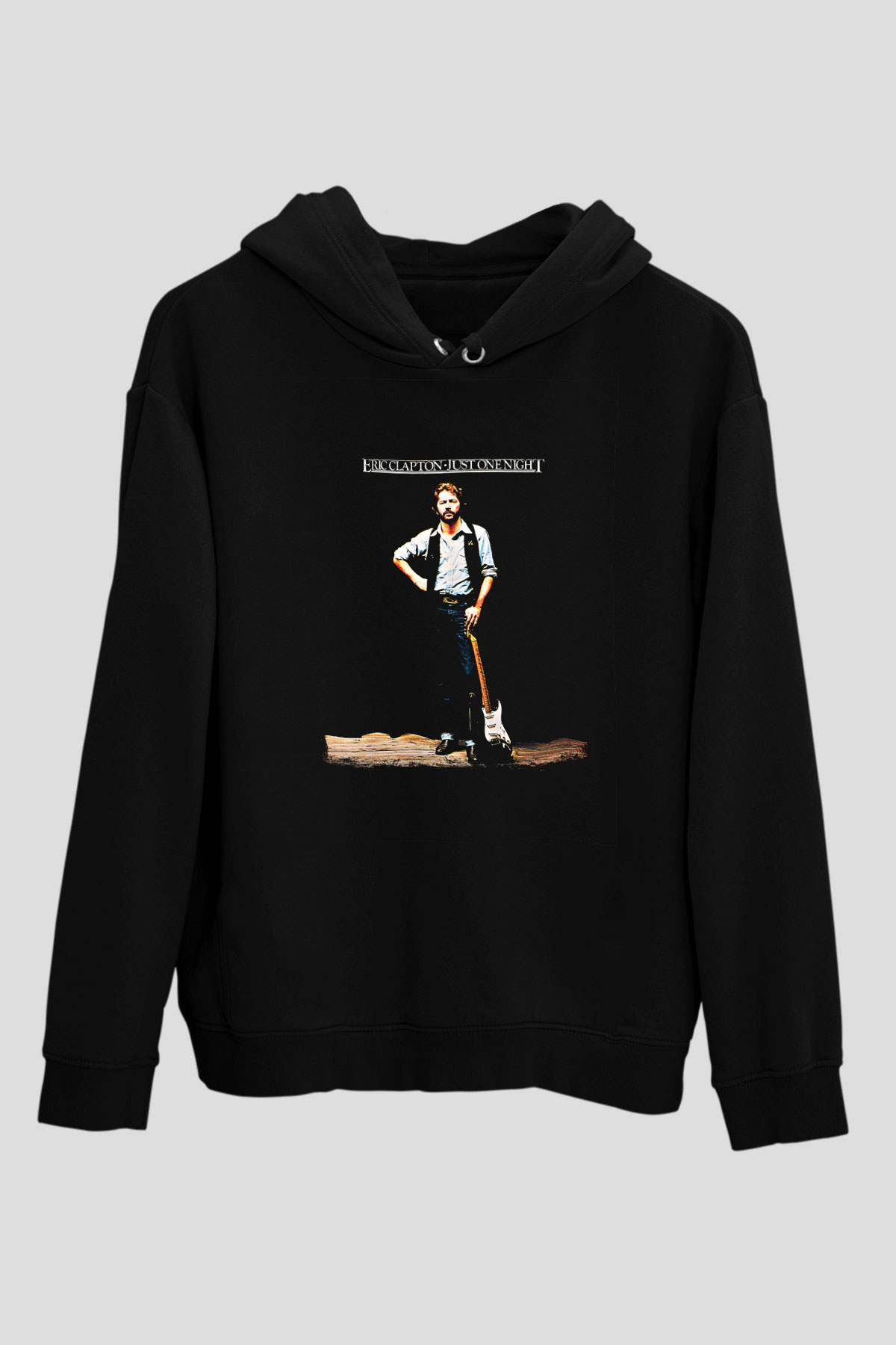 Eric Clapton Baskılı Unisex Siyah Hoodie