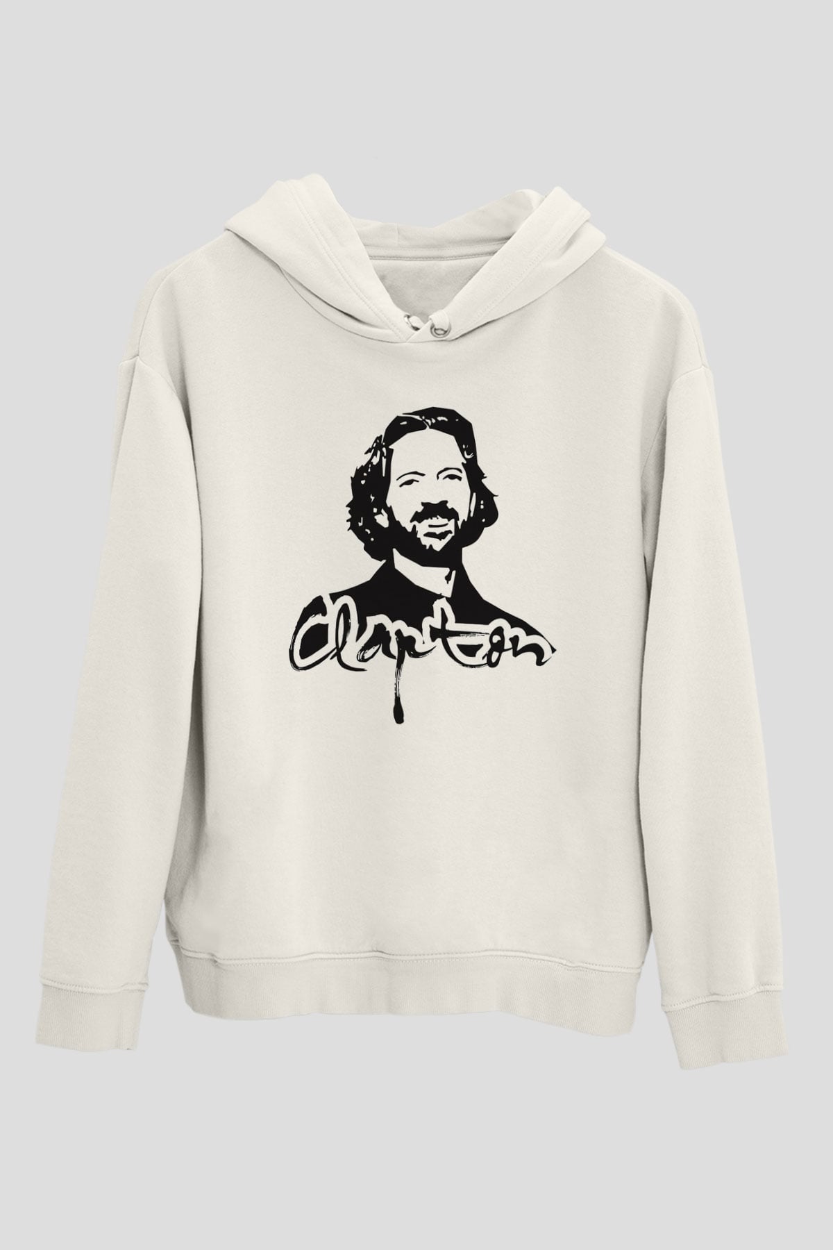 Eric Clapton Beyaz Unisex Kapşonlu Sweatshirt