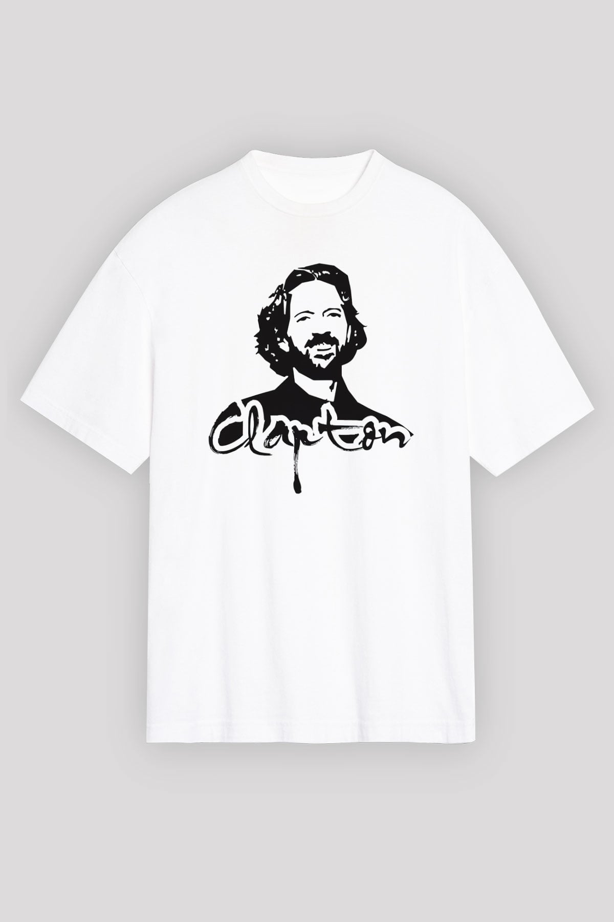 Eric Clapton Beyaz Unisex Oversize Tişört T-Shirt