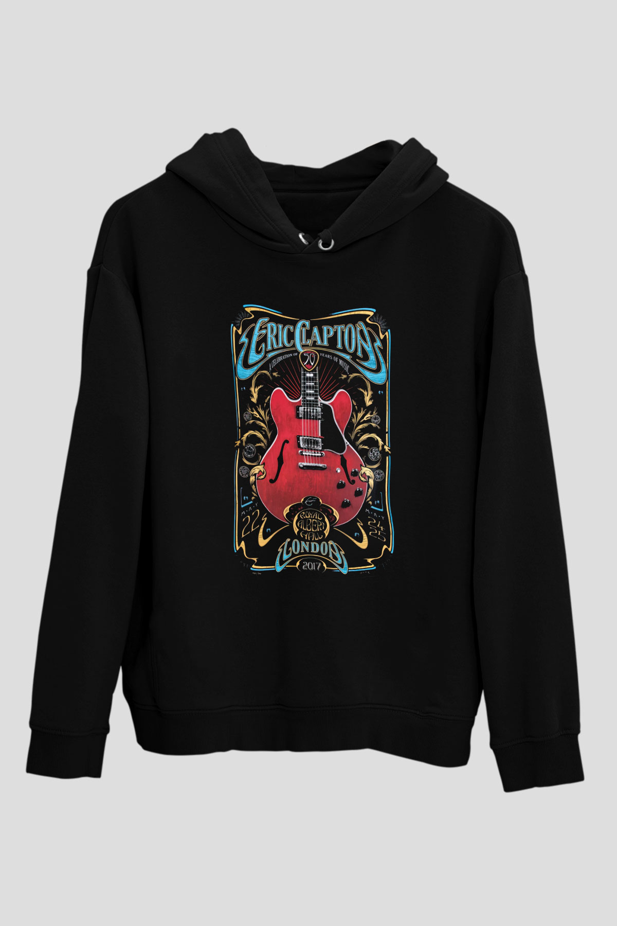 Eric Clapton Siyah Unisex Kapüşonlu Sweatshirt