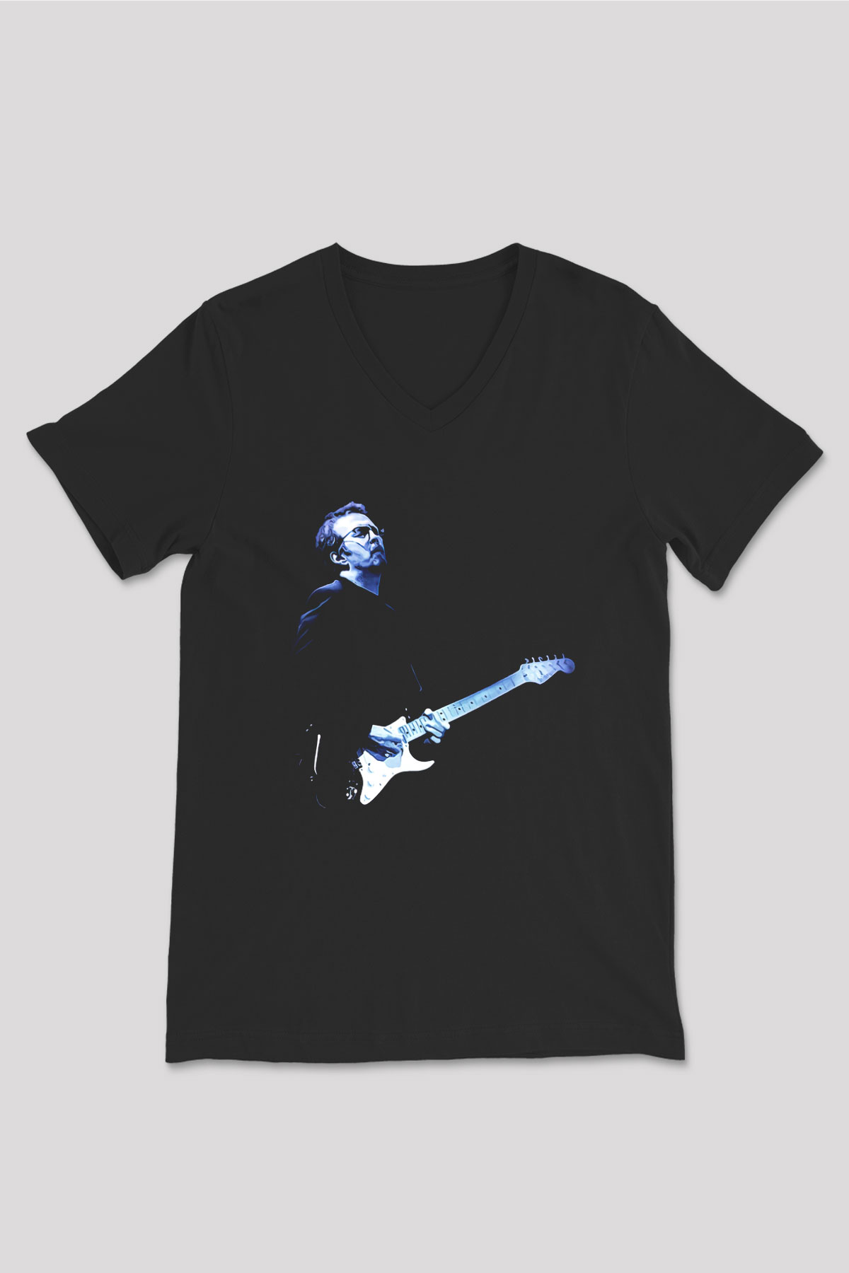 Eric Clapton Siyah Unisex V Yaka Tişört T-Shirt