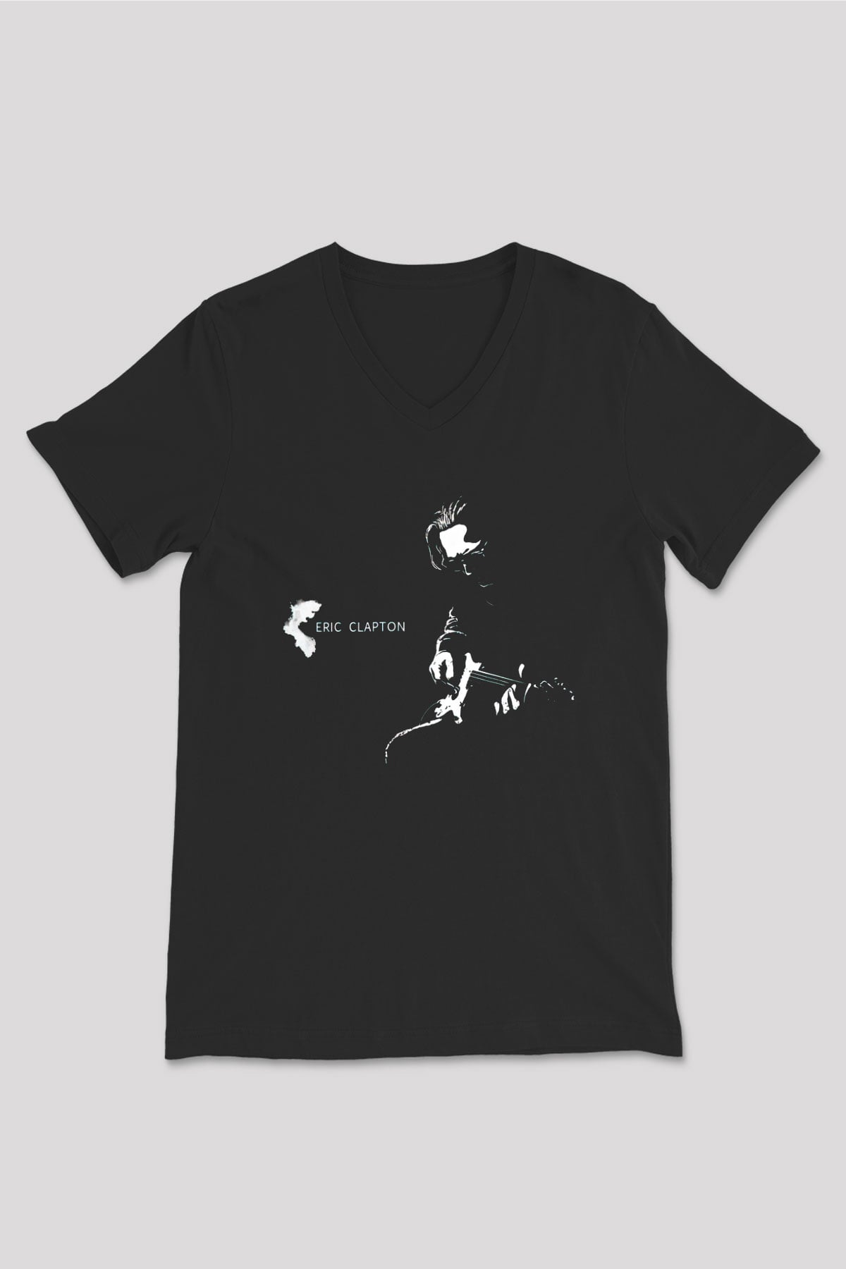 Eric Clapton Siyah Unisex V Yaka Tişört T-Shirt
