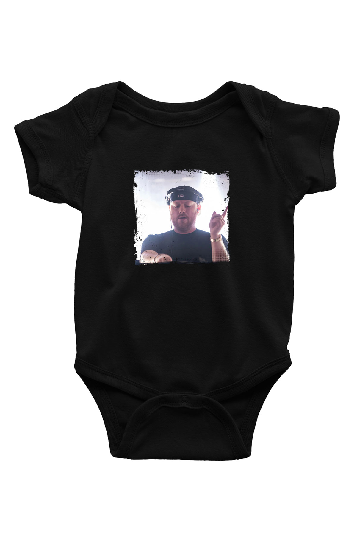 Eric Prydz Baskılı Unisex Siyah Bebek Body - Zıbın