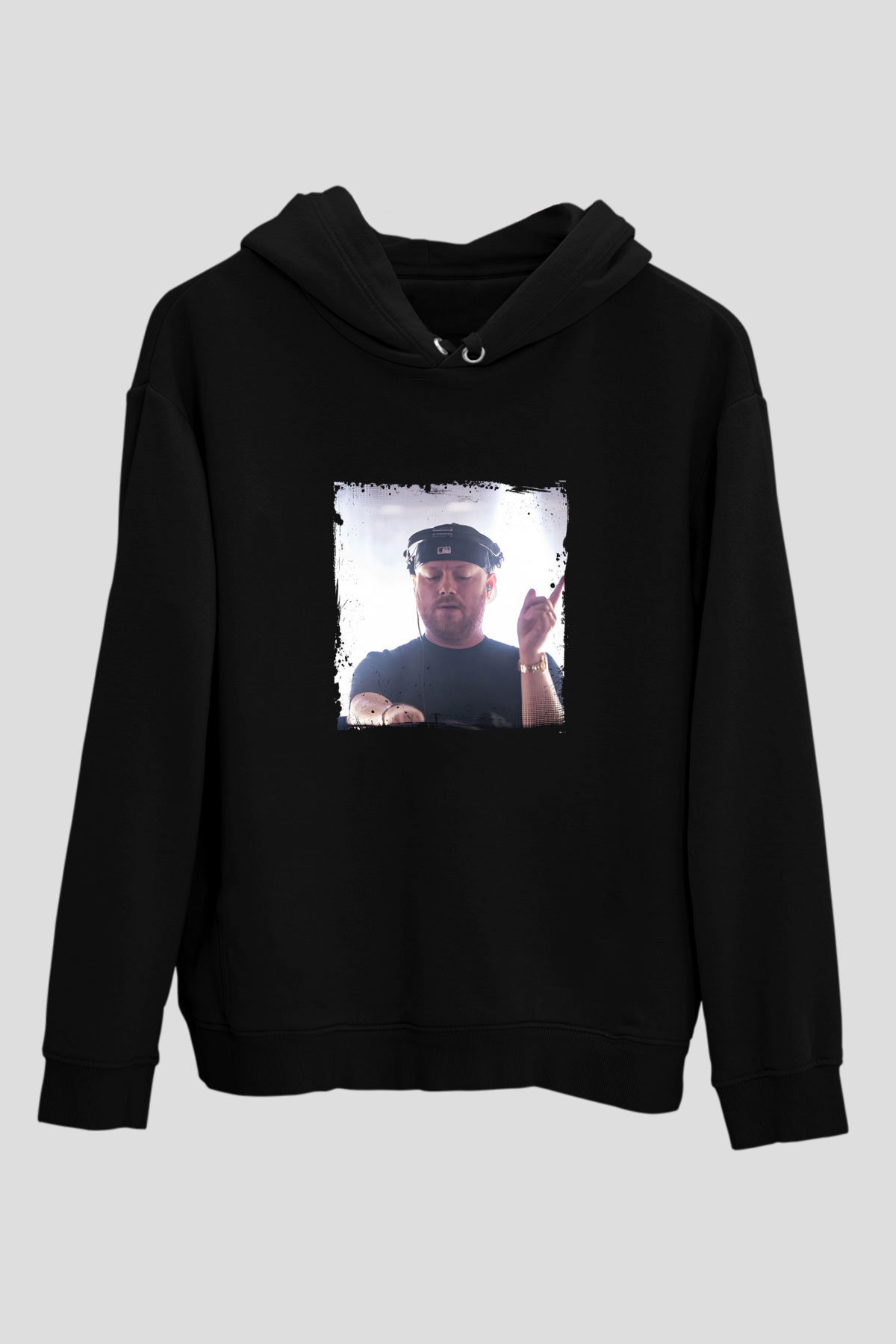 Eric Prydz Baskılı Unisex Siyah Hoodie