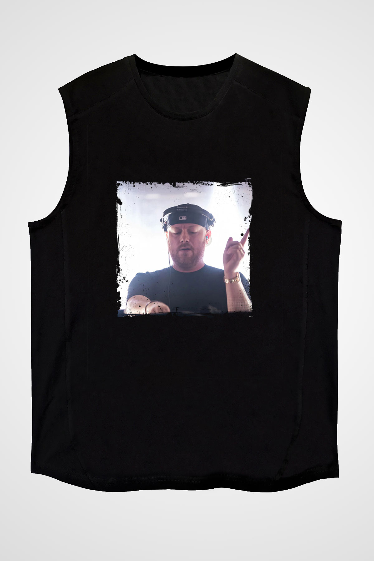 Eric Prydz Baskılı Unisex Siyah Kolsuz Tişört