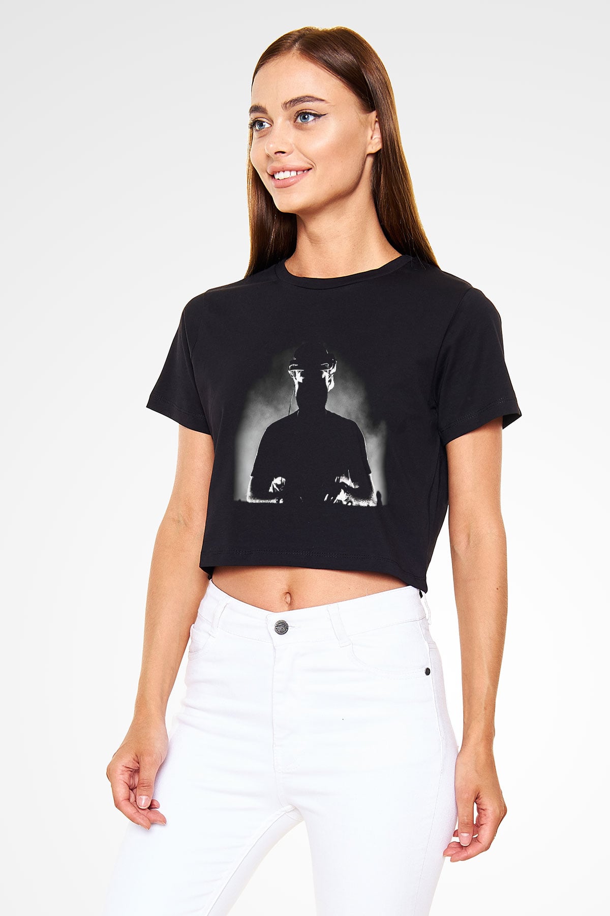 Eric Prydz Siyah Crop Top Tişört