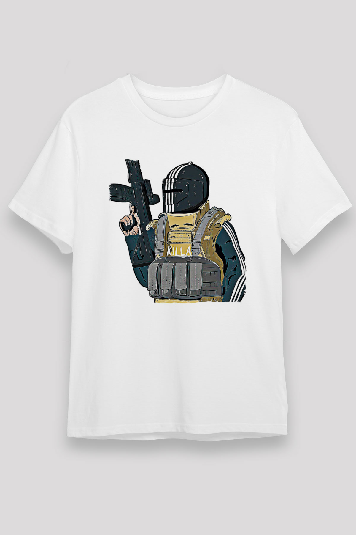 Escape From Tarkov Baskılı Unisex Beyaz Tişört - Tshirt