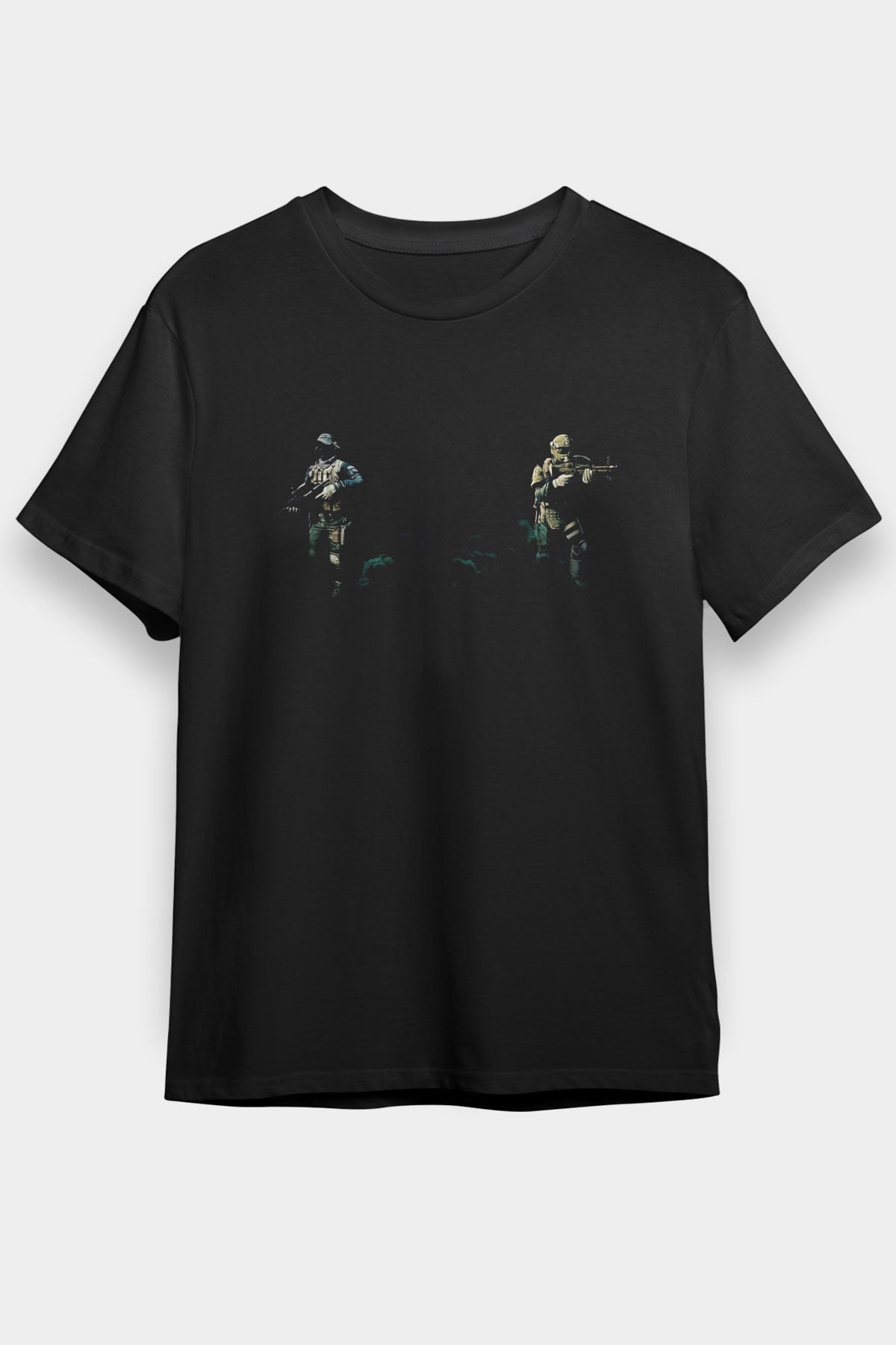 Escape From Tarkov Baskılı Unisex Siyah Tişört - Tshirt