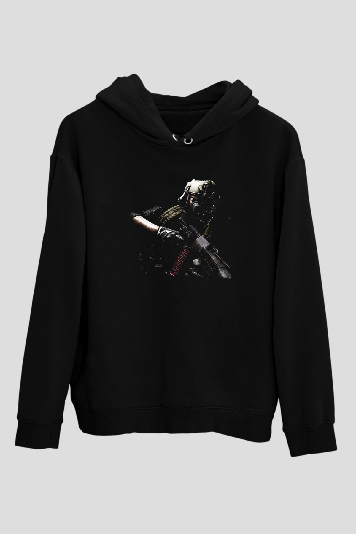 Escape From Tarkov Baskılı Unisex Siyah Kapüşonlu Sweatshirt