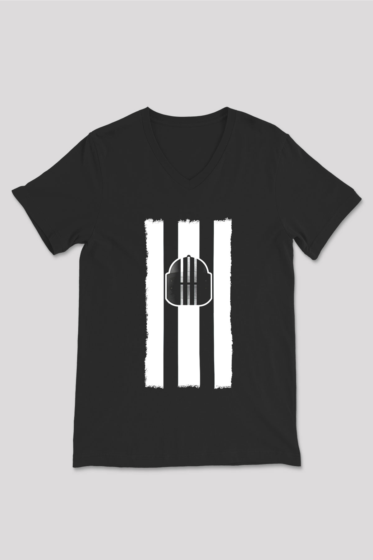 Escape From Tarkov Baskılı Unisex Siyah V Yaka Tişört - Tshirt