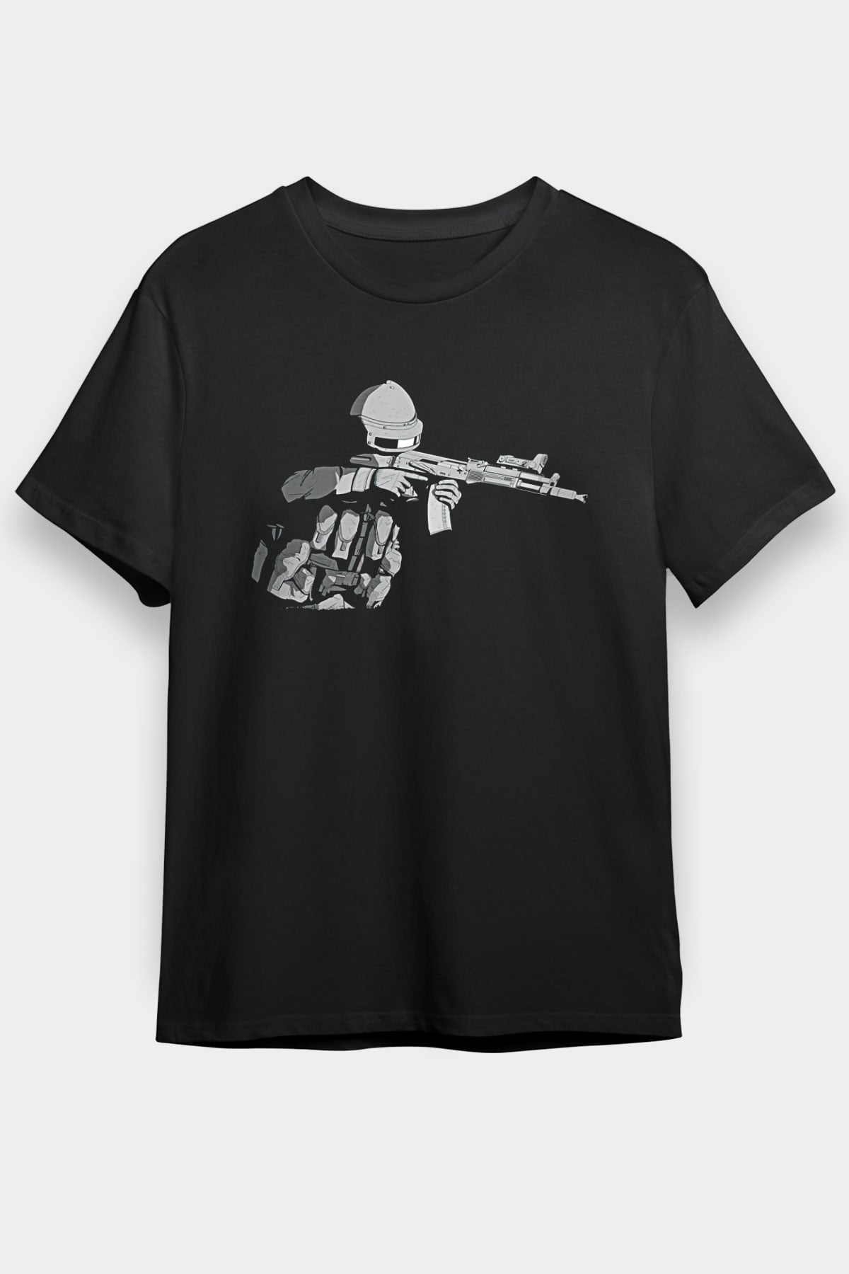 Escape From Tarkov Baskılı Unisex Siyah Tişört - Tshirt