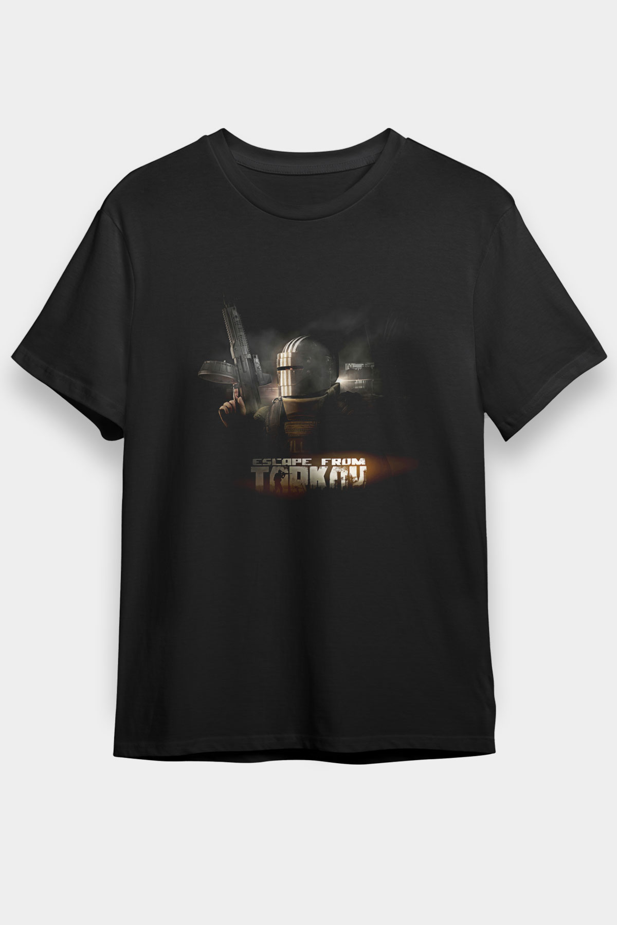 Escape From Tarkov Baskılı Unisex Siyah Tişört - Tshirt