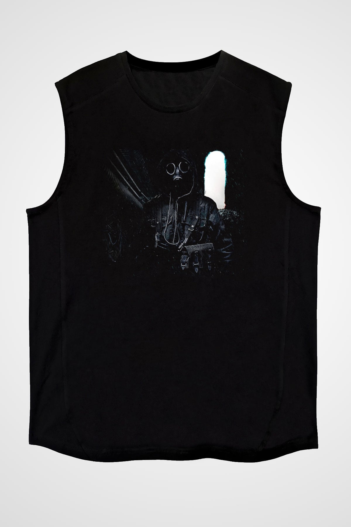 Escape From Tarkov Baskılı Unisex Siyah Kolsuz Tişört - Tshirt