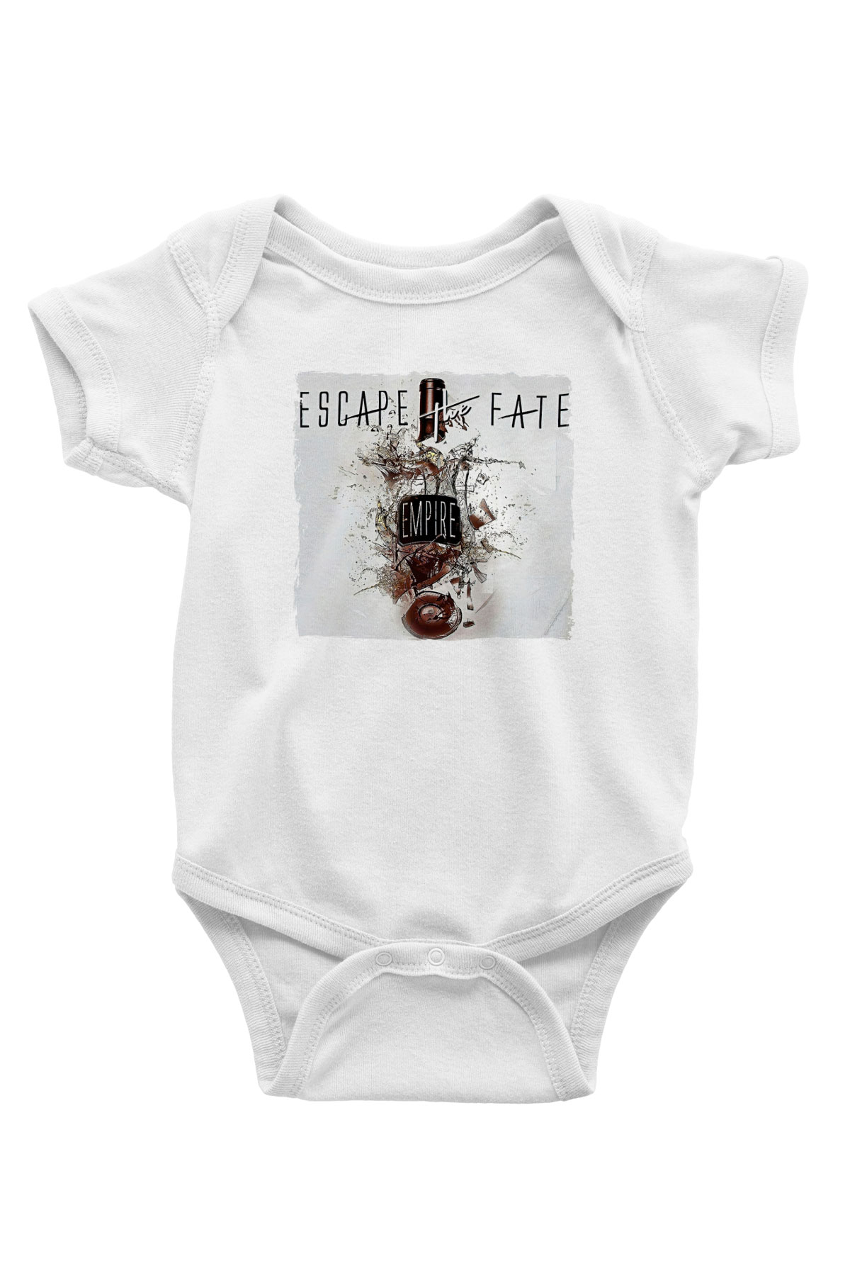 Escape the fate Baskılı Beyaz Unisex Bebek Body - Zıbın