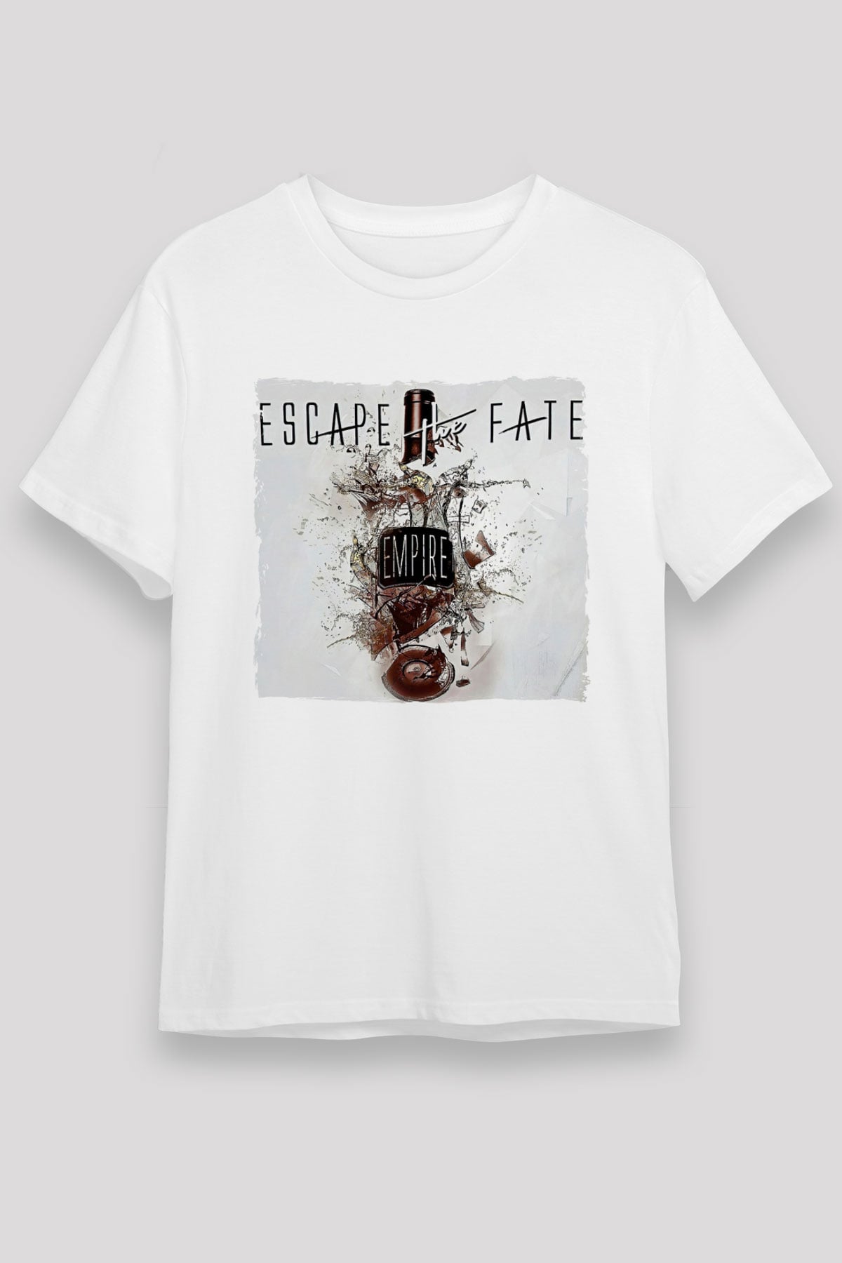 Escape the fate Baskılı Unisex Beyaz Tişört - Tshirt