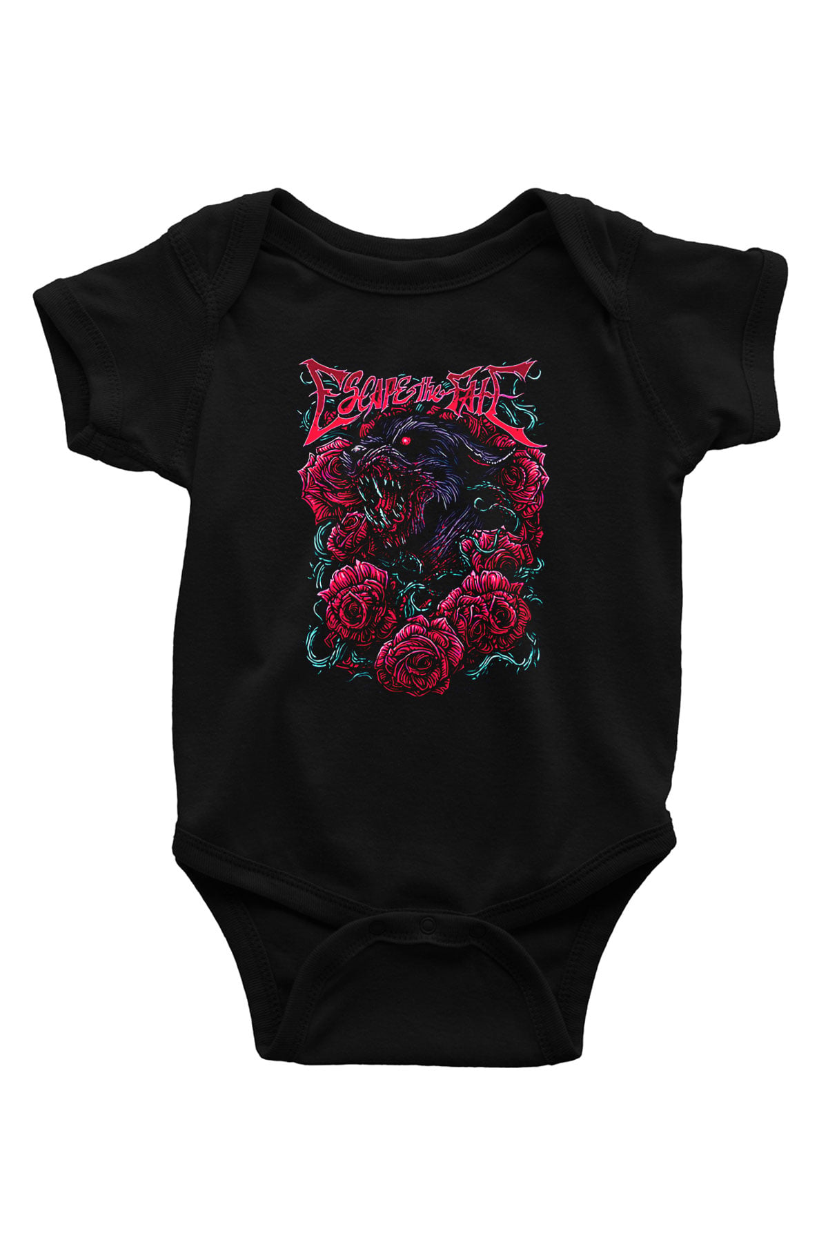 Escape the fate Baskılı Unisex Siyah Bebek Body - Zıbın